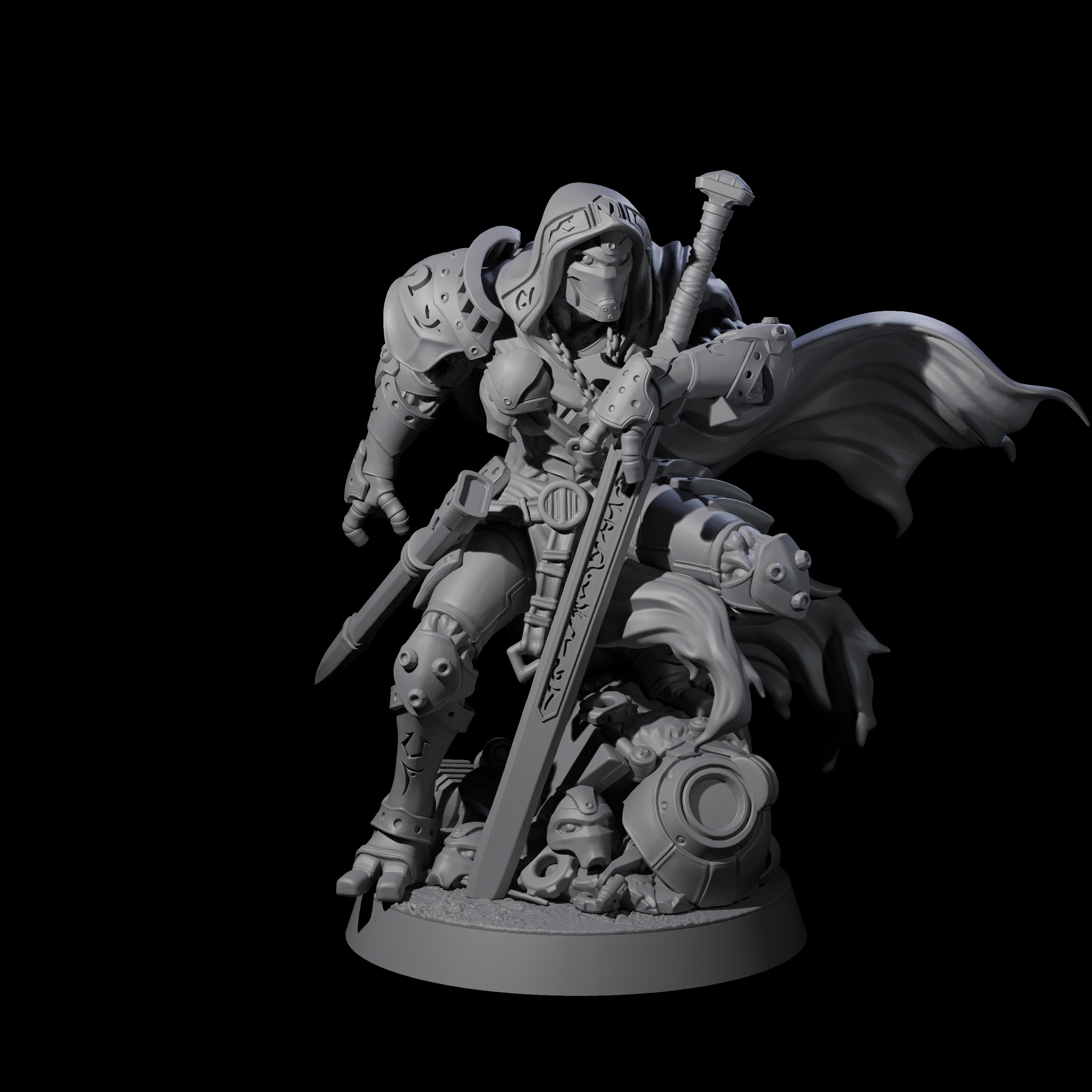 Crouching Warforged Paladin Miniature for Dungeons and Dragons, Pathfinder or other TTRPGs