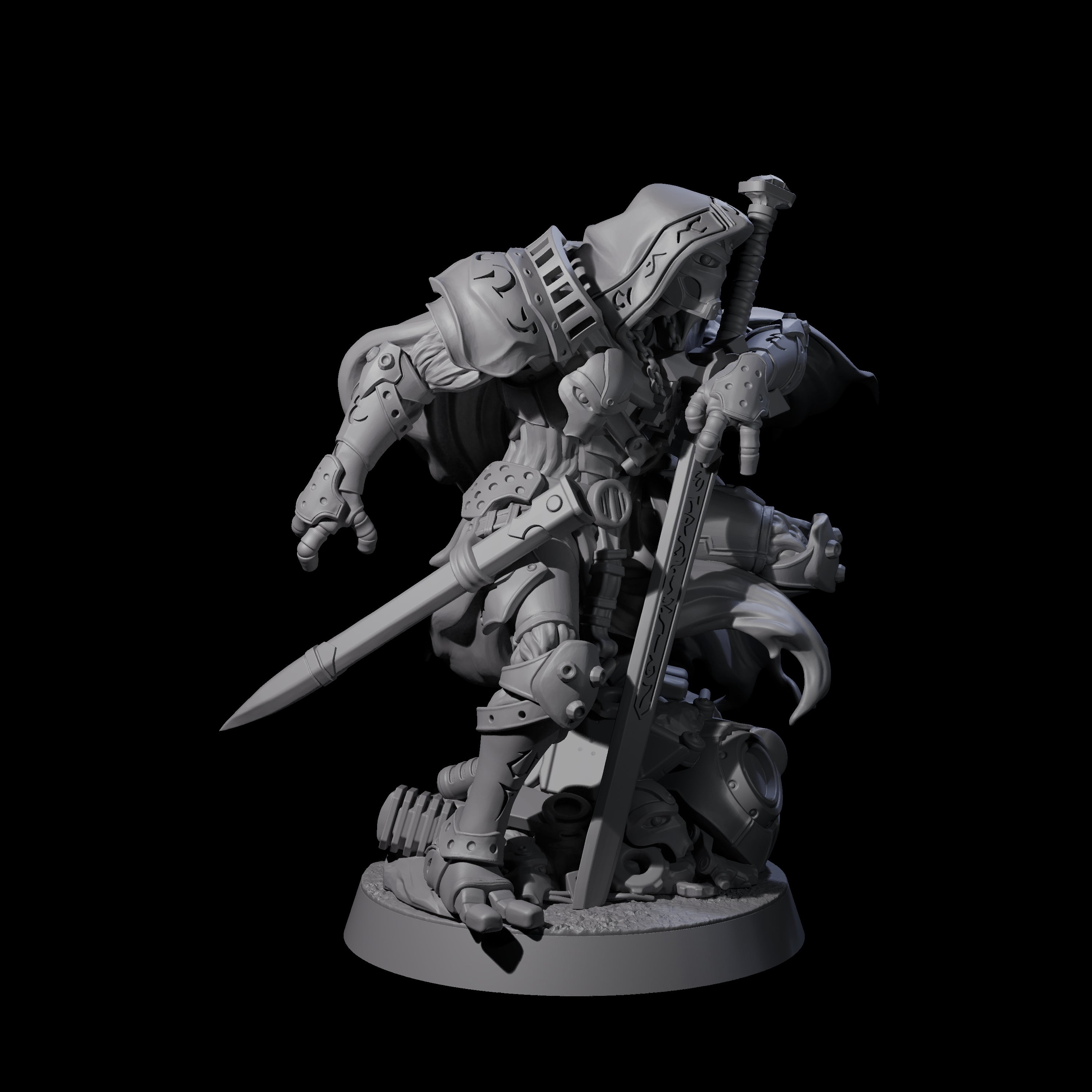 Crouching Warforged Paladin Miniature for Dungeons and Dragons, Pathfinder or other TTRPGs