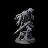 Crouching Warforged Paladin Miniature for Dungeons and Dragons, Pathfinder or other TTRPGs