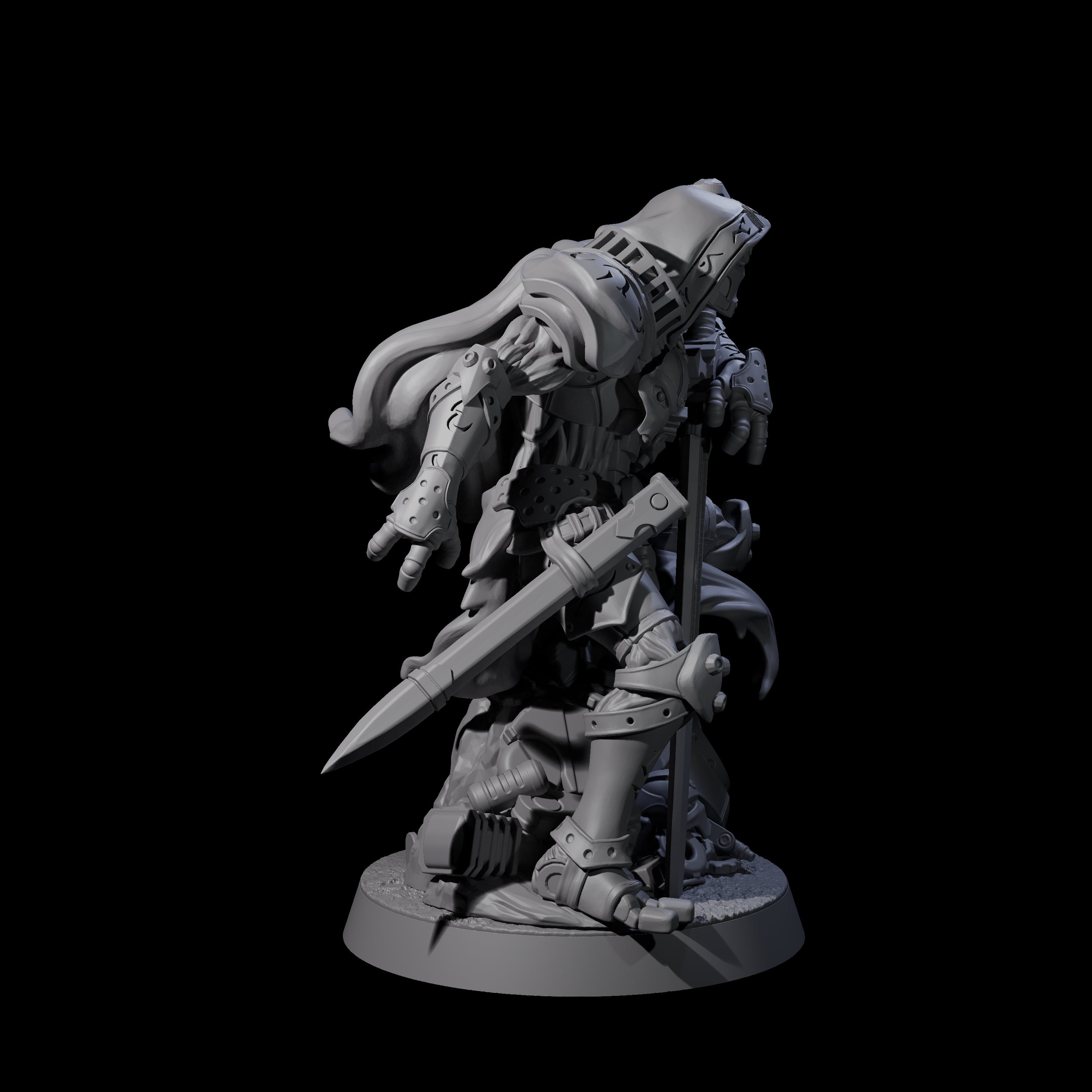 Crouching Warforged Paladin Miniature for Dungeons and Dragons, Pathfinder or other TTRPGs