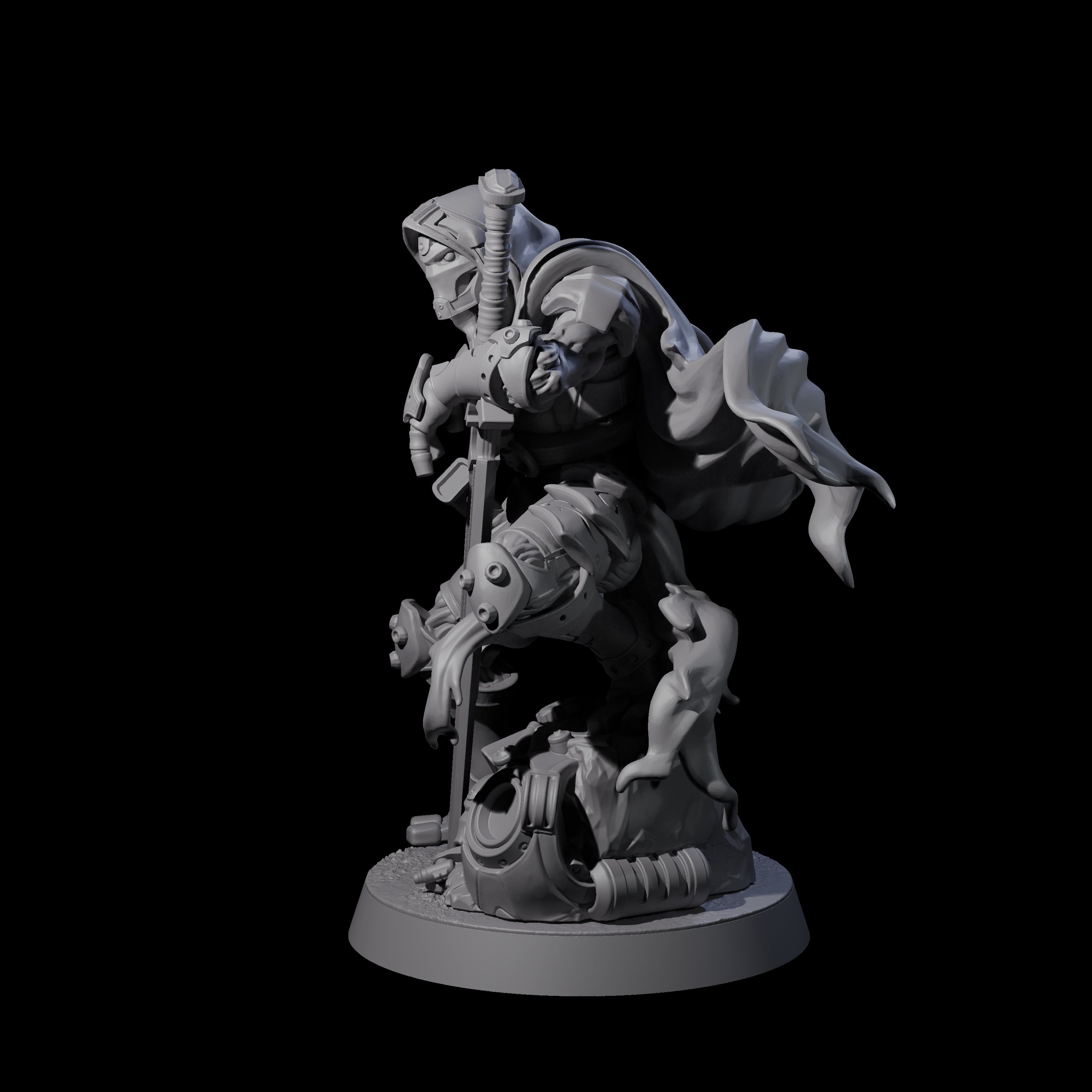 Crouching Warforged Paladin Miniature for Dungeons and Dragons, Pathfinder or other TTRPGs
