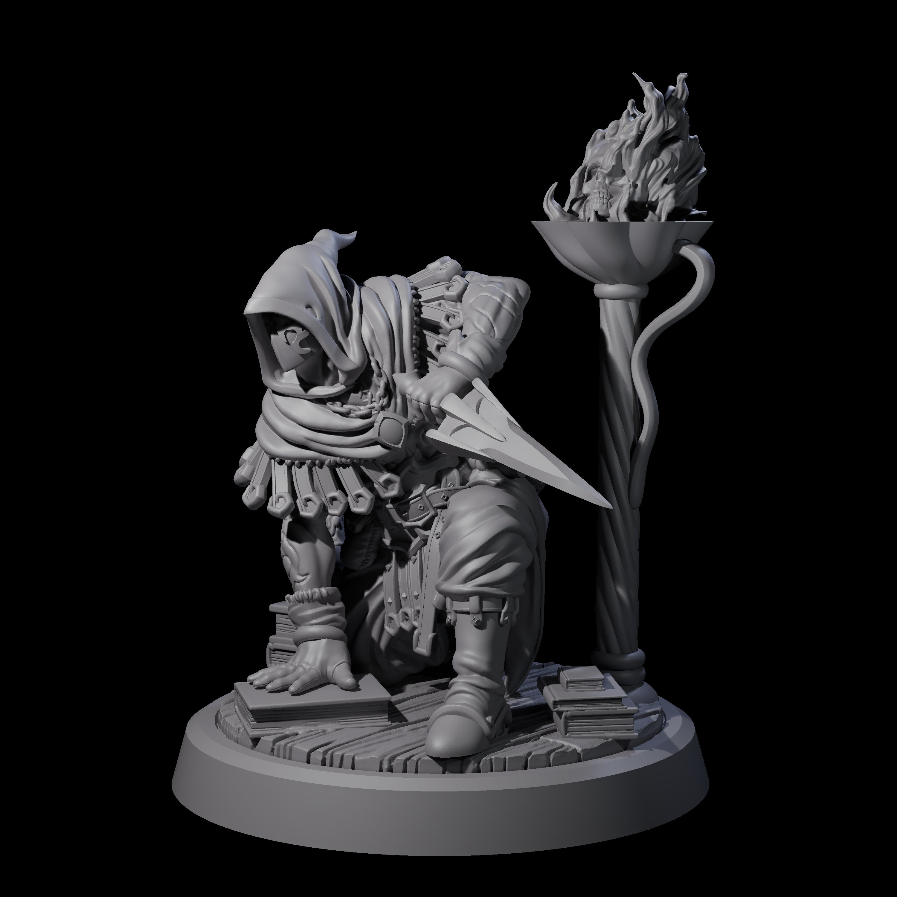 Crouching Warforged Rogue Miniature for Dungeons and Dragons, Pathfinder or other TTRPGs