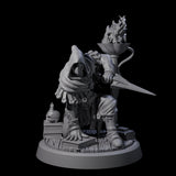 Crouching Warforged Rogue Miniature for Dungeons and Dragons, Pathfinder or other TTRPGs