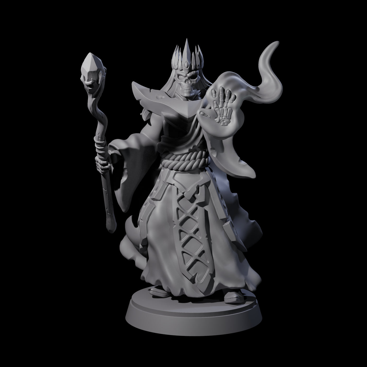 Cruel Skeletal Lich Miniature for Dungeons and Dragons, Pathfinder or other TTRPGs