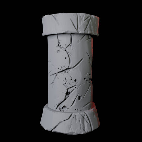 Crumbling Pillar Miniature for Dungeons and Dragons, Pathfinder or other TTRPGs