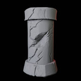 Crumbling Pillar Miniature for Dungeons and Dragons, Pathfinder or other TTRPGs