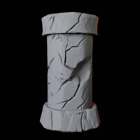 Crumbling Pillar Miniature for Dungeons and Dragons, Pathfinder or other TTRPGs