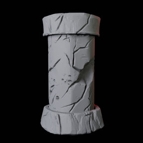Crumbling Pillar Miniature for Dungeons and Dragons, Pathfinder or other TTRPGs