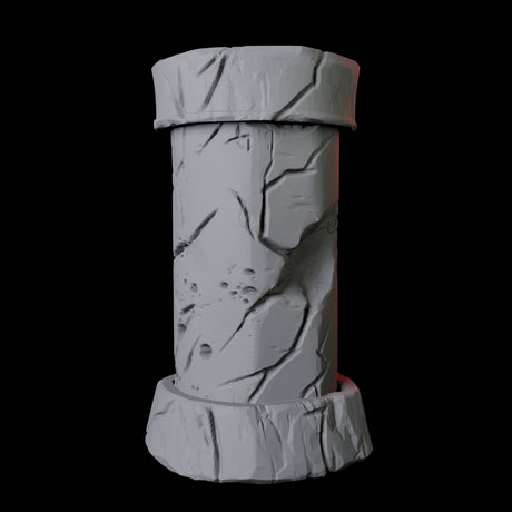 Crumbling Pillar Miniature for Dungeons and Dragons, Pathfinder or other TTRPGs