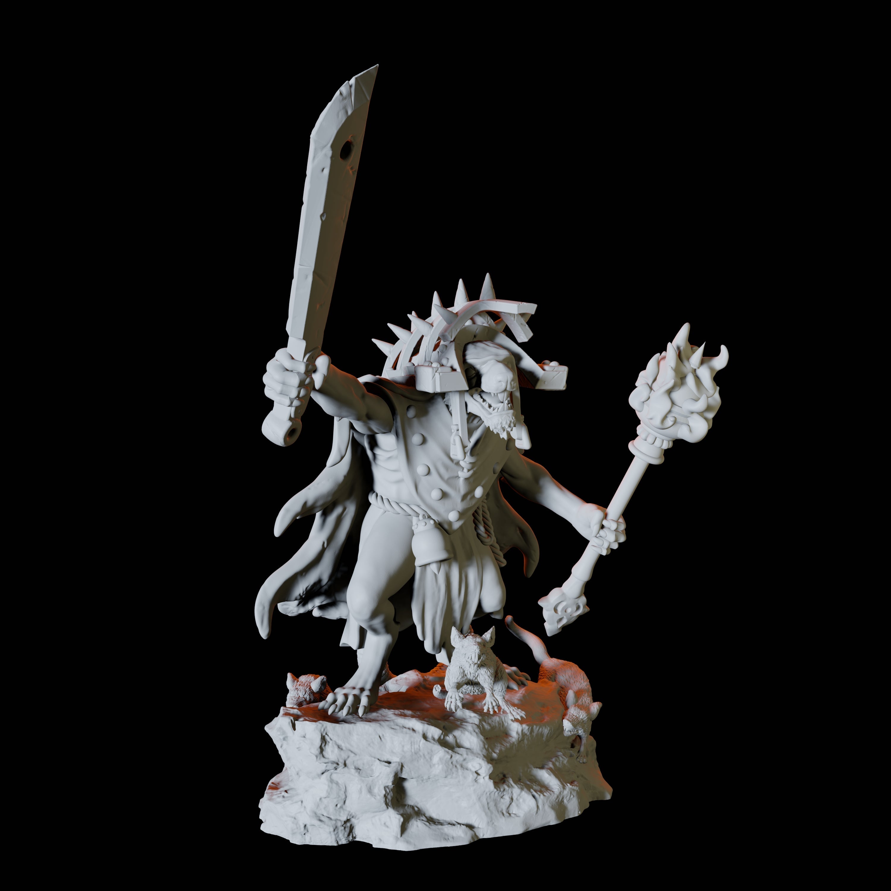 Crusader Ratfolk D Miniature for Dungeons and Dragons, Pathfinder or other TTRPGs