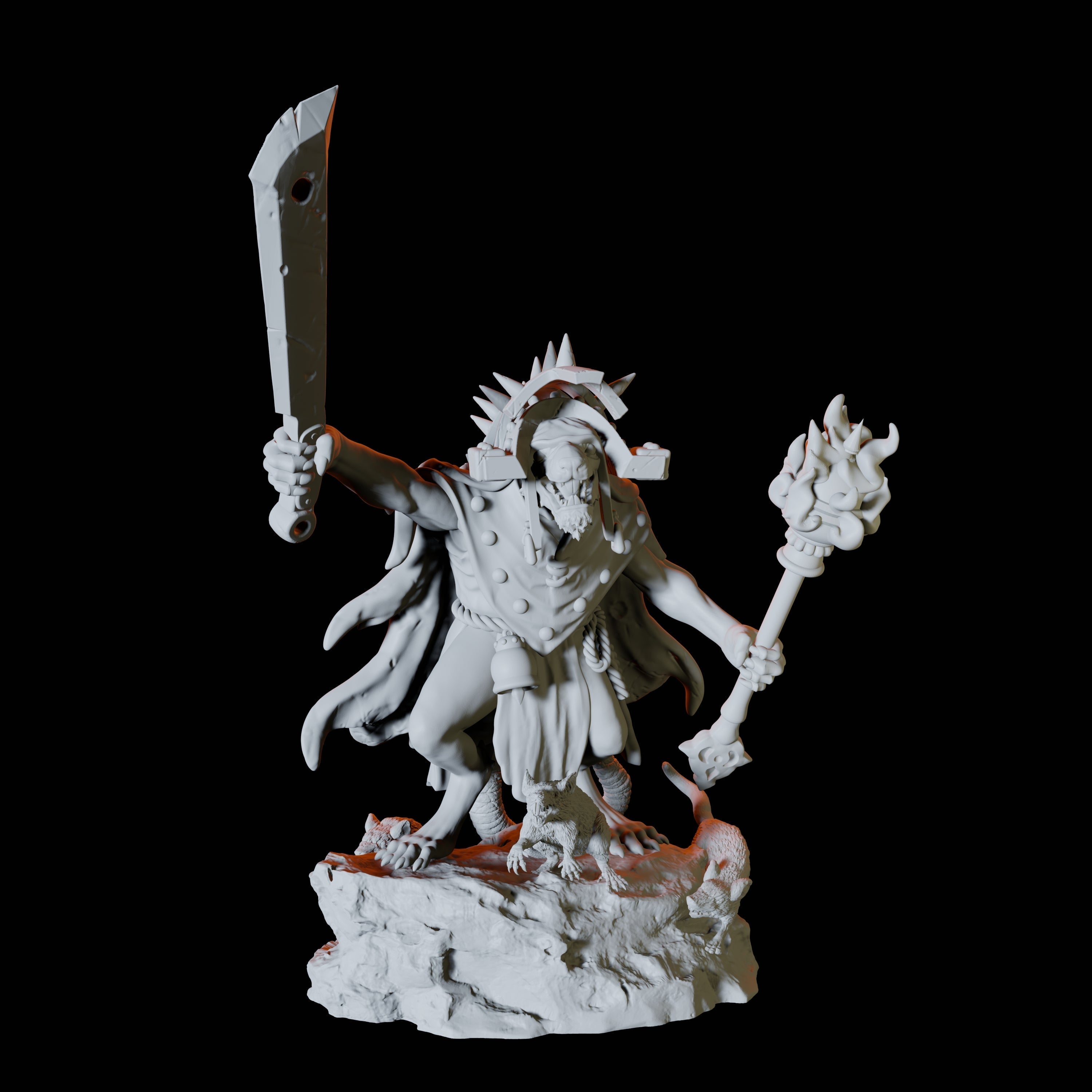 Crusader Ratfolk D Miniature for Dungeons and Dragons, Pathfinder or other TTRPGs