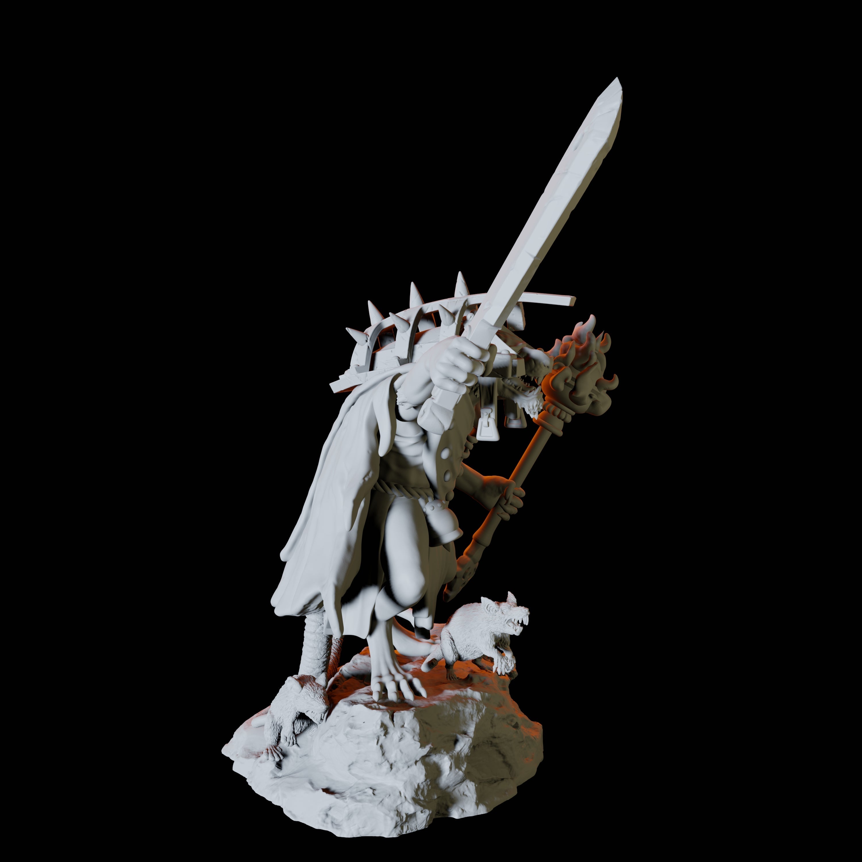 Crusader Ratfolk D Miniature for Dungeons and Dragons, Pathfinder or other TTRPGs