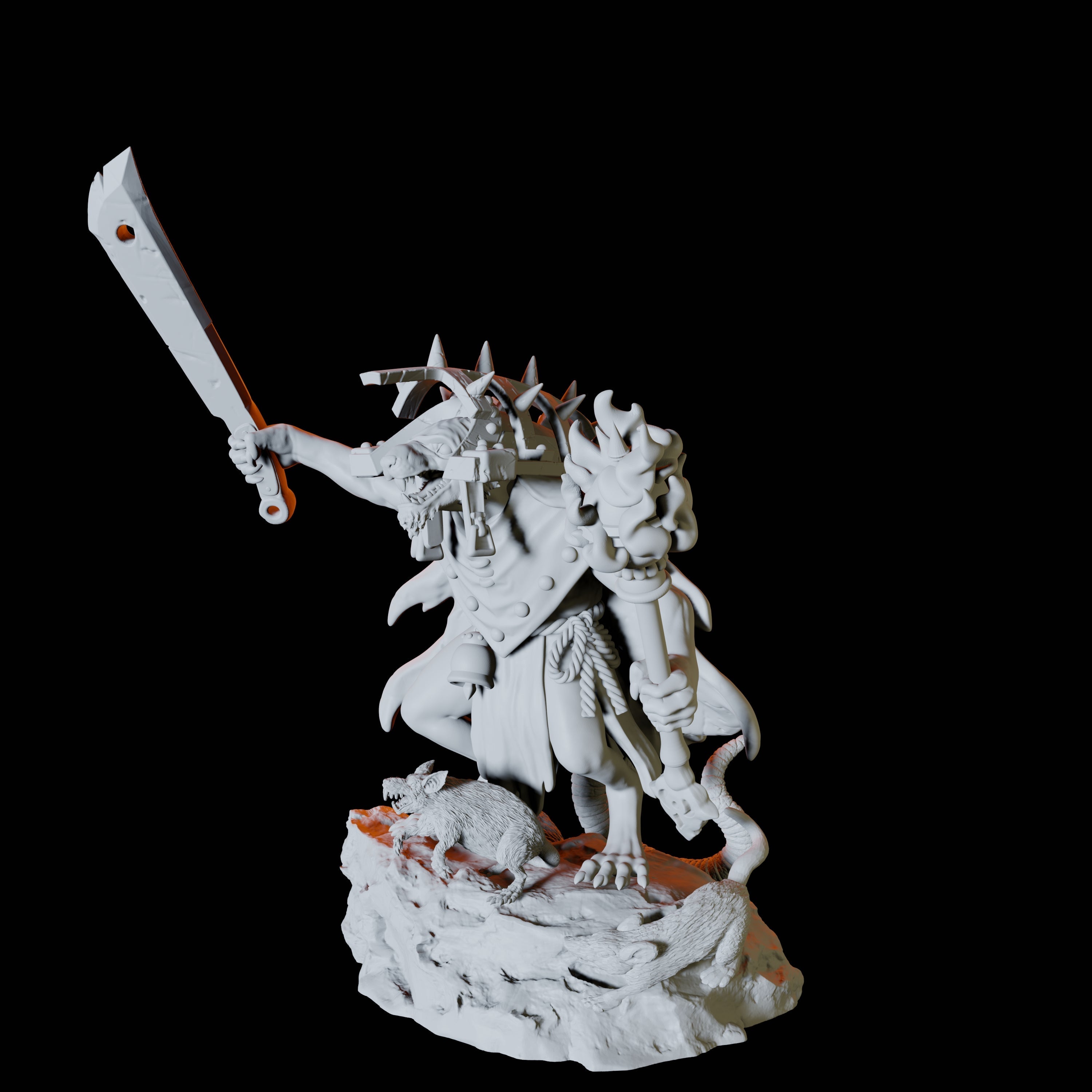 Crusader Ratfolk D Miniature for Dungeons and Dragons, Pathfinder or other TTRPGs