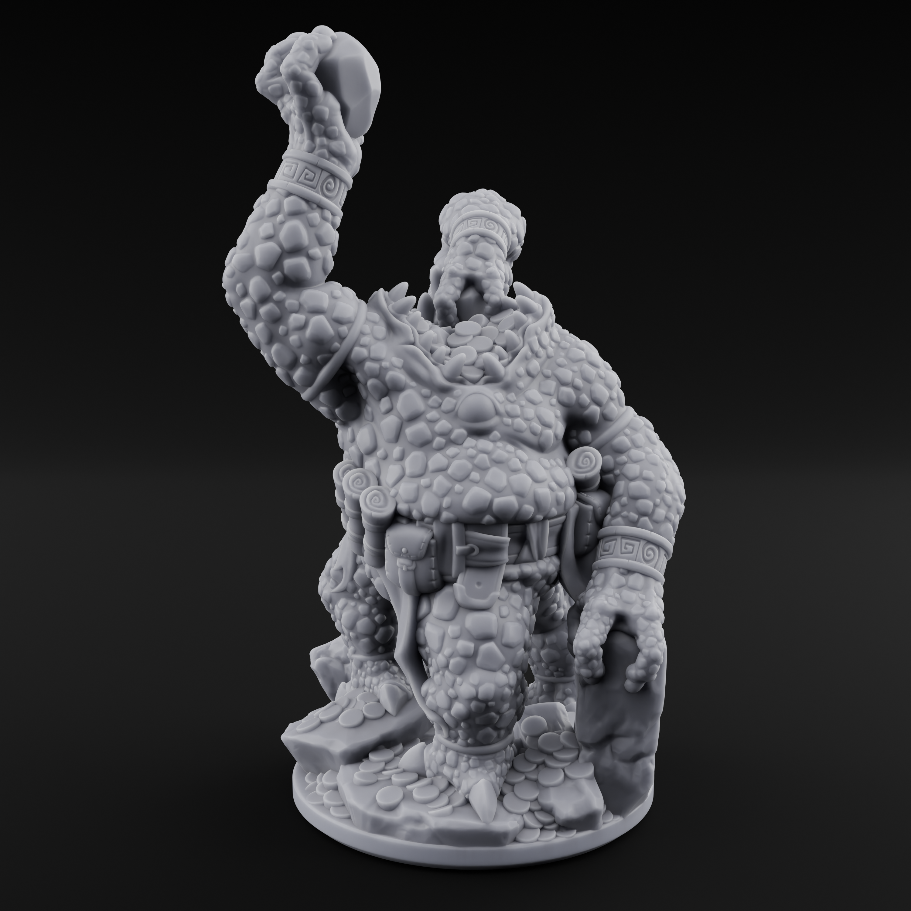 Crusty Earth Elemental Miniature for Dungeons and Dragons, Pathfinder or other TTRPGs