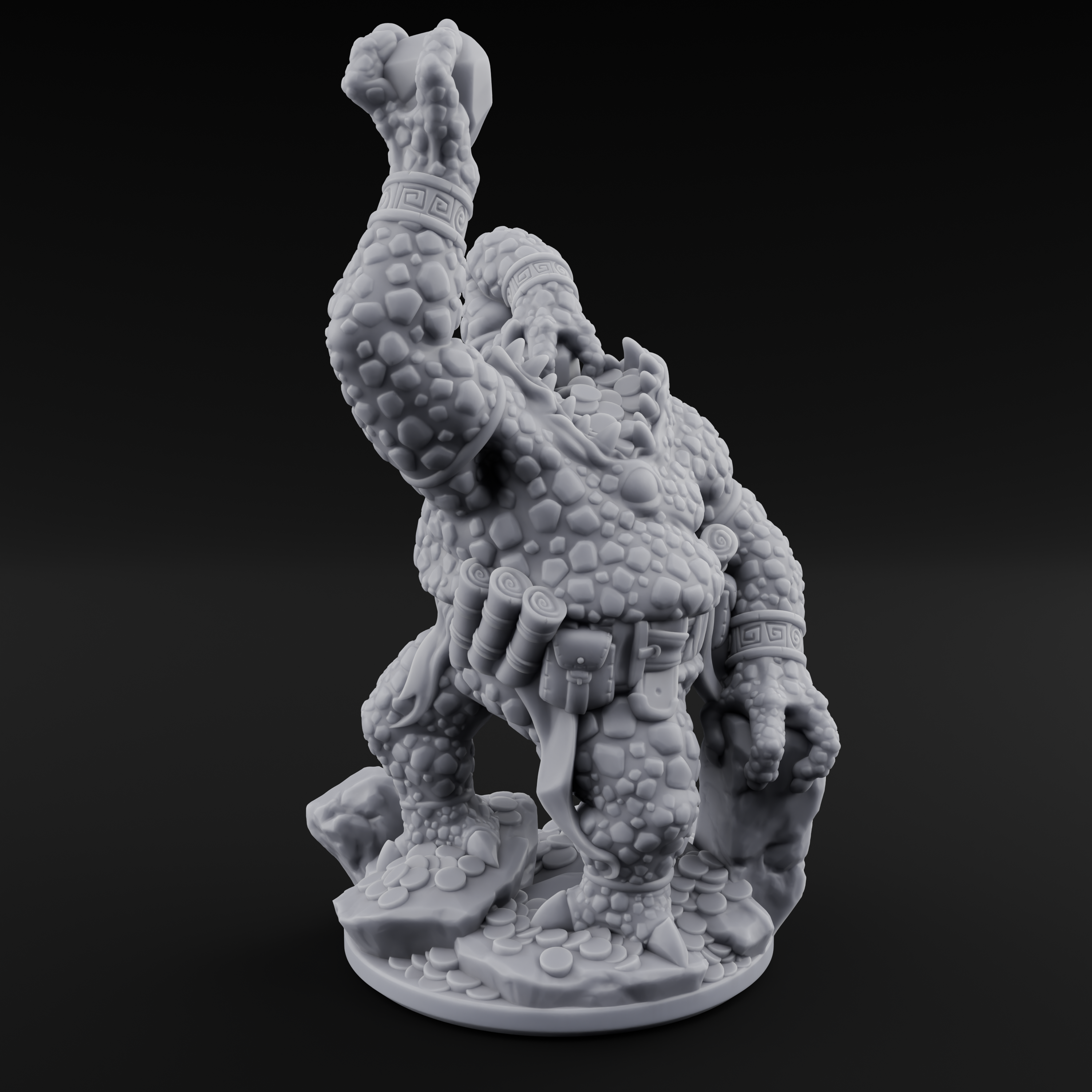 Crusty Earth Elemental Miniature for Dungeons and Dragons, Pathfinder or other TTRPGs