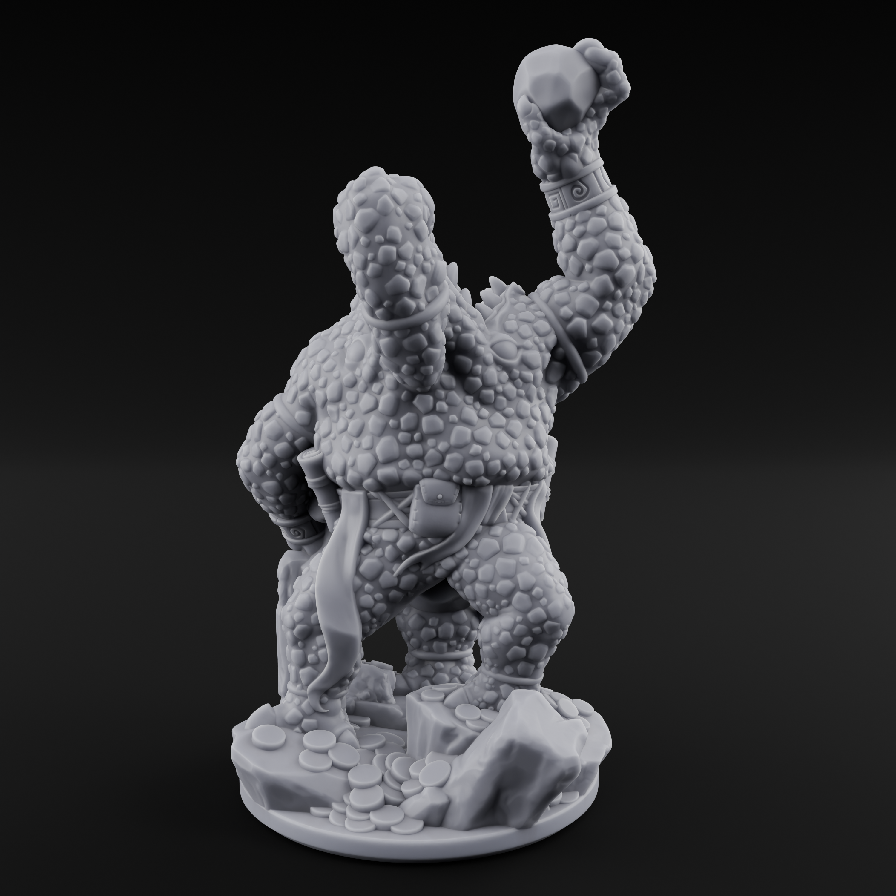 Crusty Earth Elemental Miniature for Dungeons and Dragons, Pathfinder or other TTRPGs