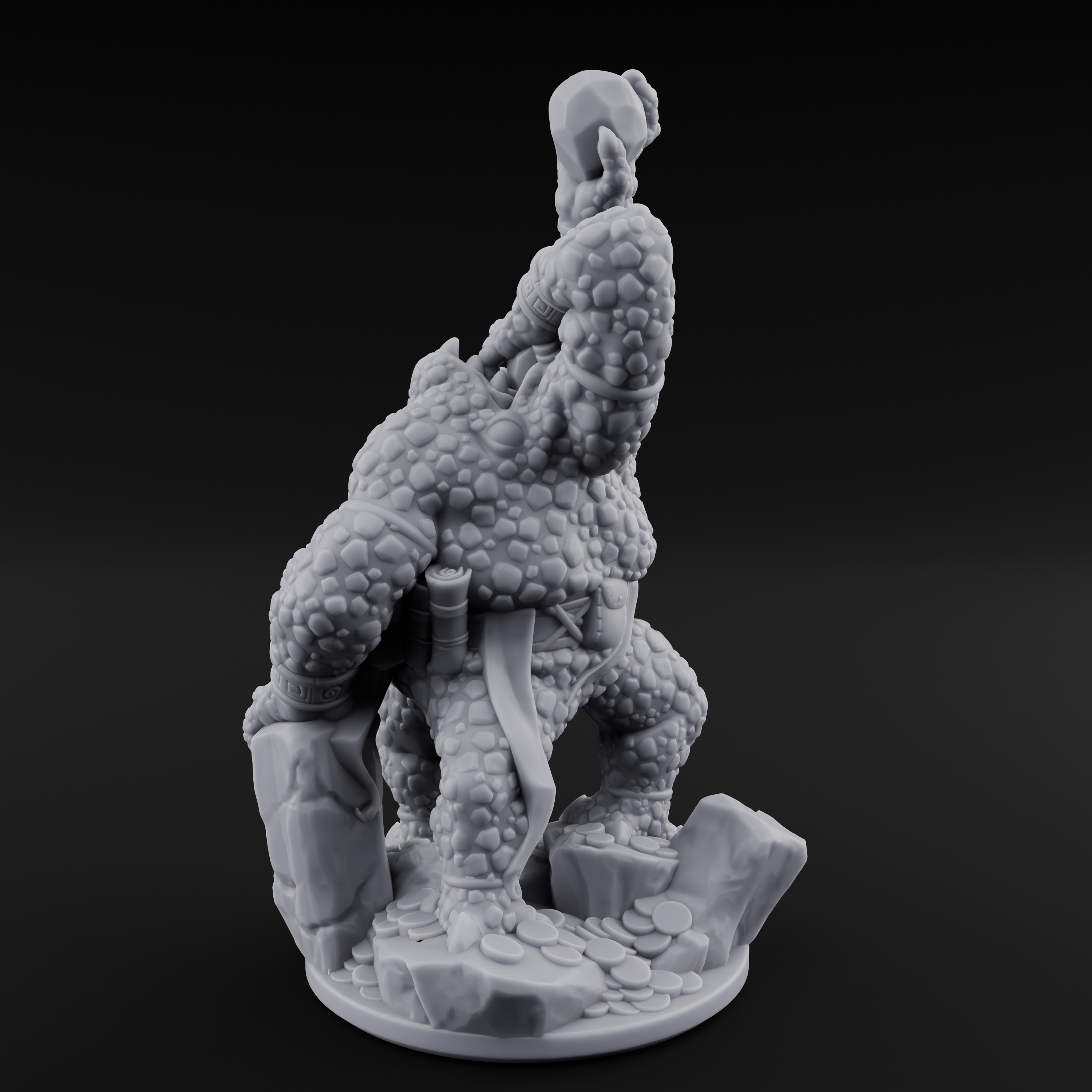 Crusty Earth Elemental Miniature for Dungeons and Dragons, Pathfinder or other TTRPGs
