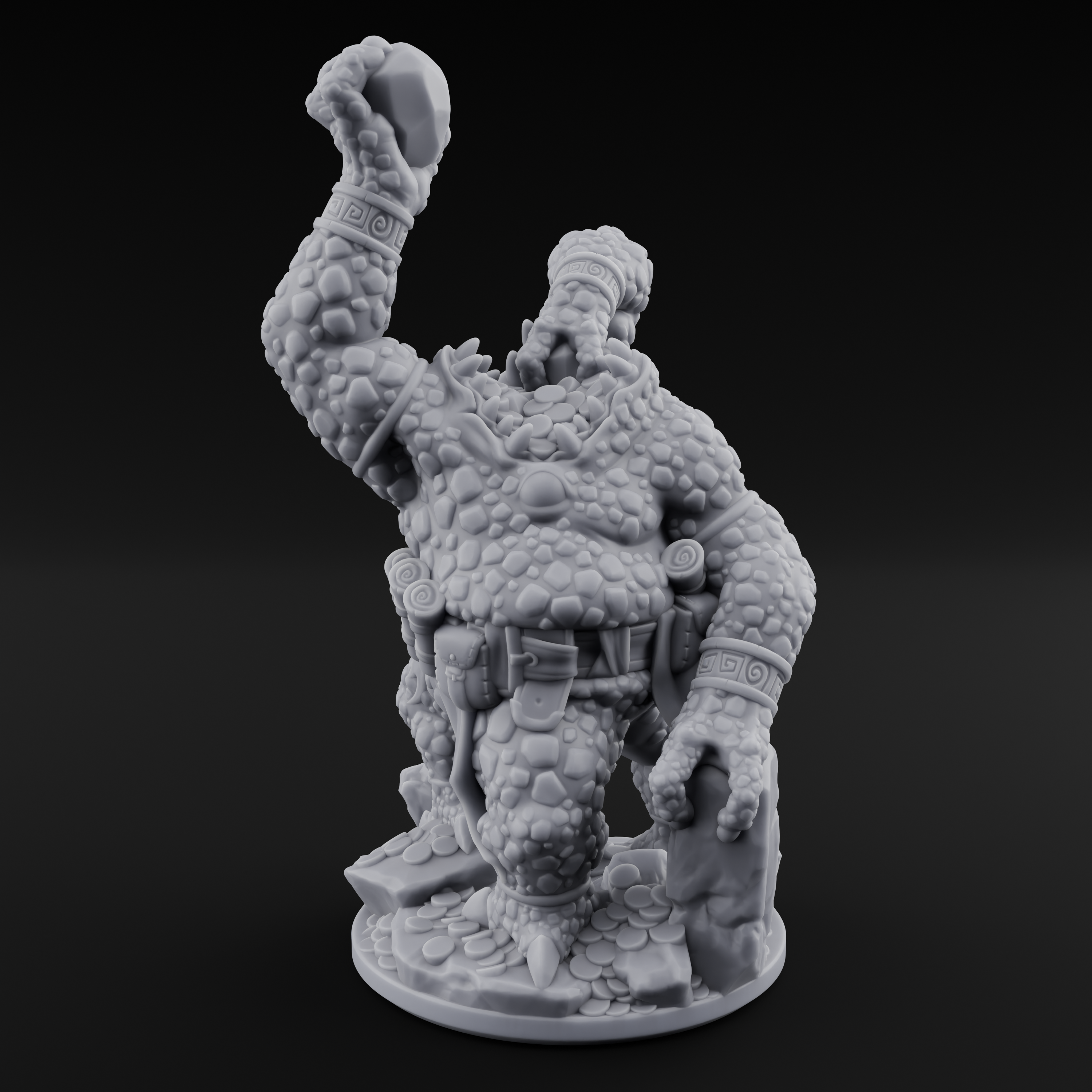Crusty Earth Elemental Miniature for Dungeons and Dragons, Pathfinder or other TTRPGs
