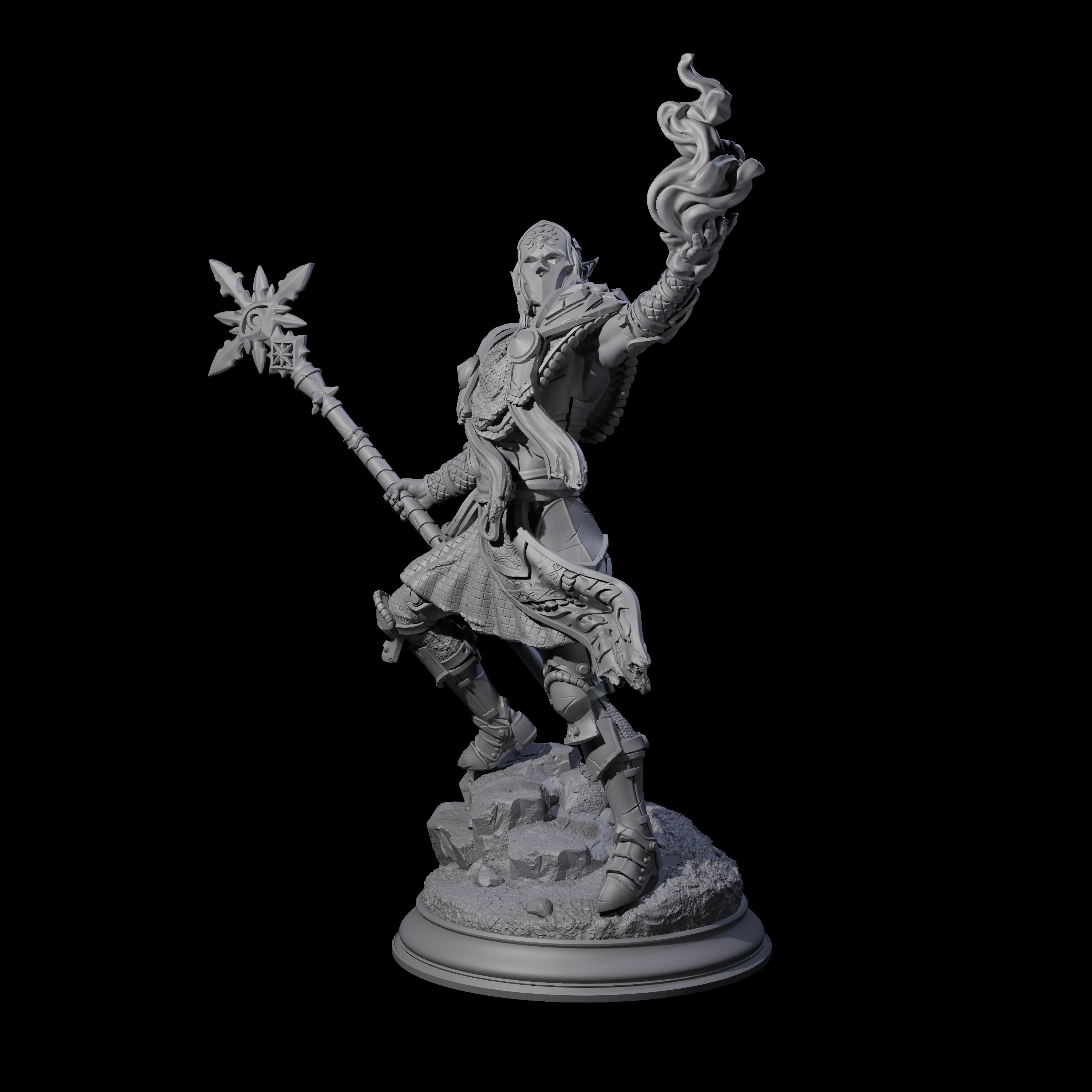 Cult Leader Elf Battlemage Miniature for Dungeons and Dragons, Pathfinder or other TTRPGs