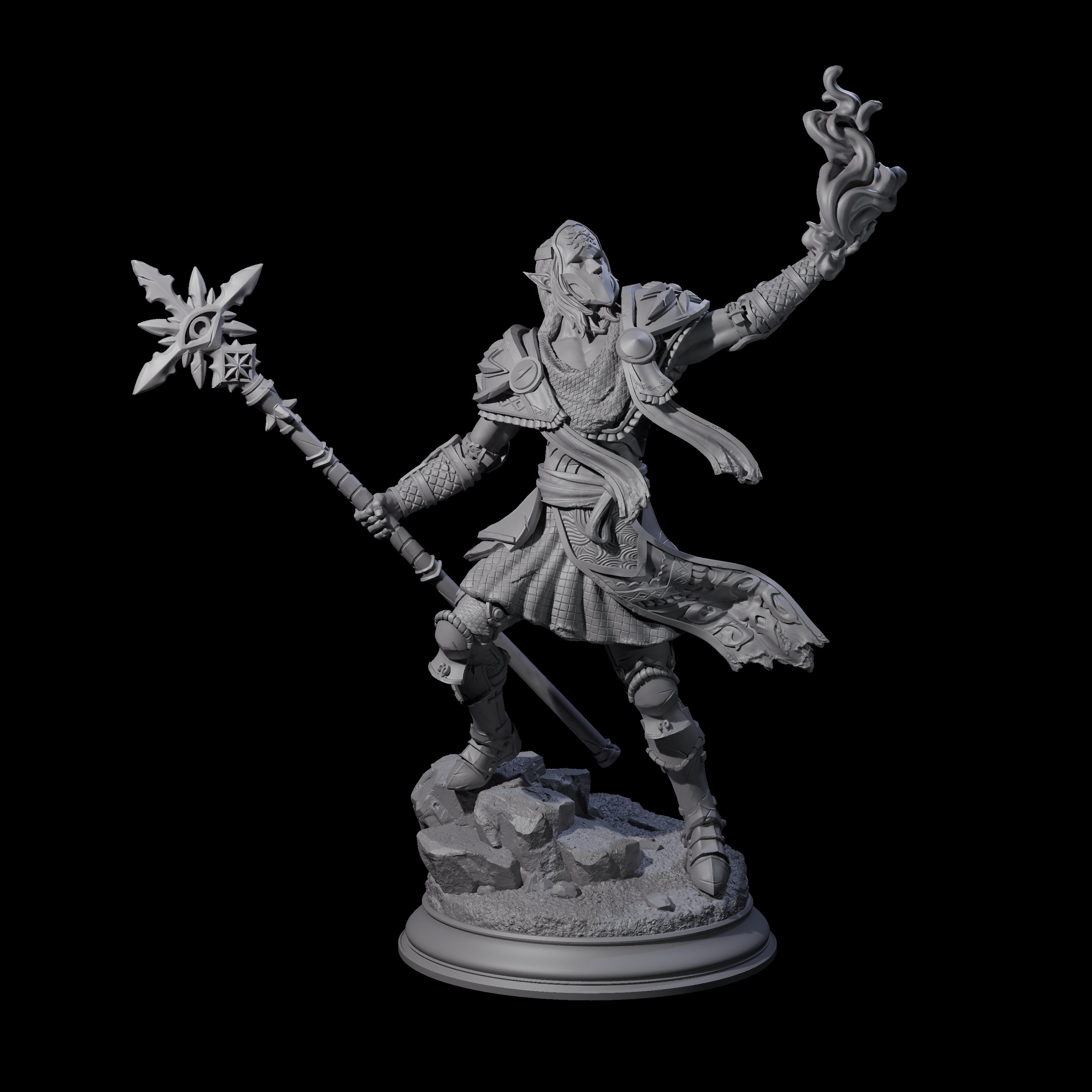 Cult Leader Elf Battlemage Miniature for Dungeons and Dragons, Pathfinder or other TTRPGs