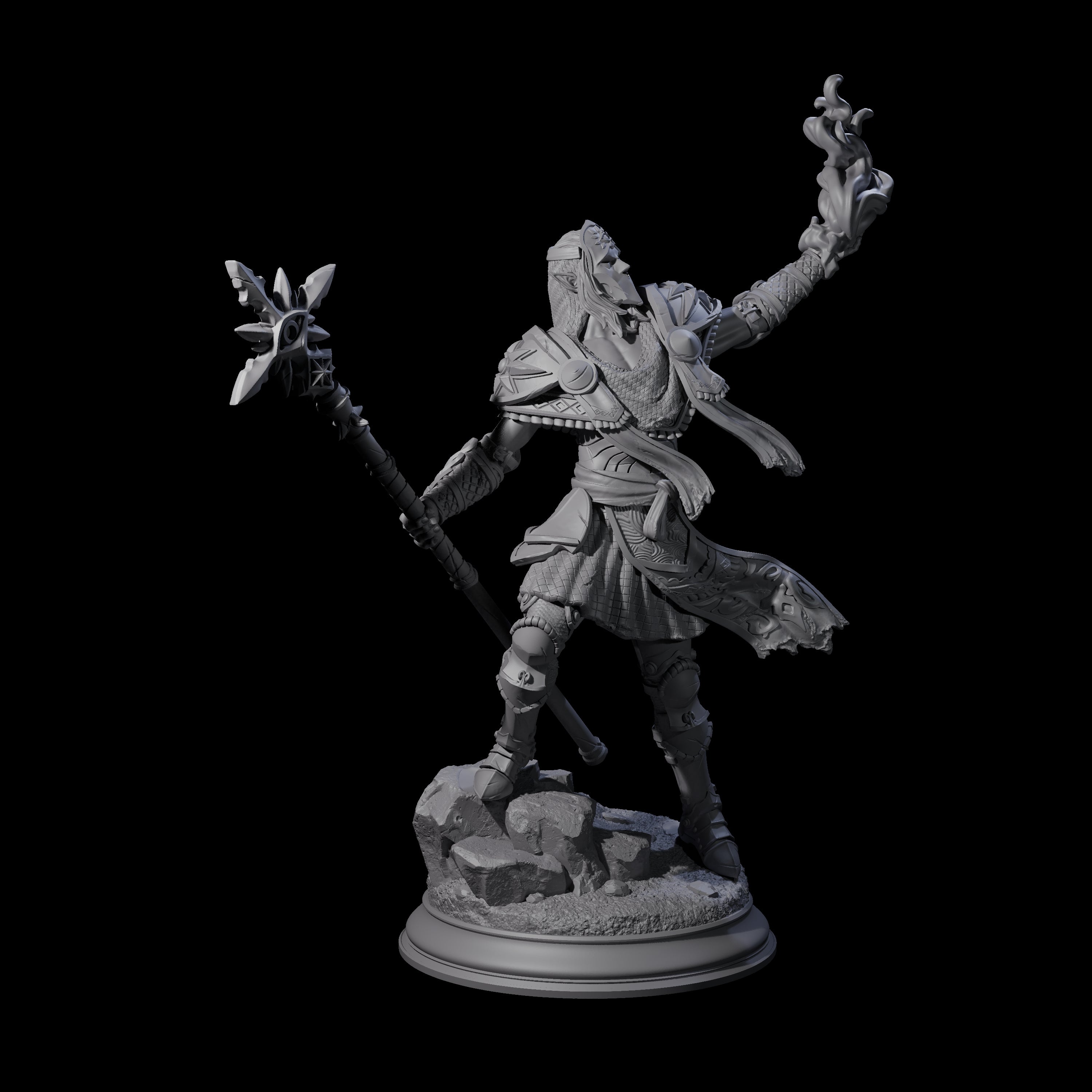 Cult Leader Elf Battlemage Miniature for Dungeons and Dragons, Pathfinder or other TTRPGs