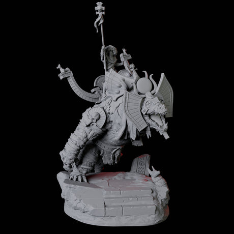 Cultist Riding Giant Crocodile A Miniature for Dungeons and Dragons, Pathfinder or other TTRPGs