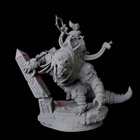 Cultist Riding Giant Crocodile D Miniature for Dungeons and Dragons, Pathfinder or other TTRPGs