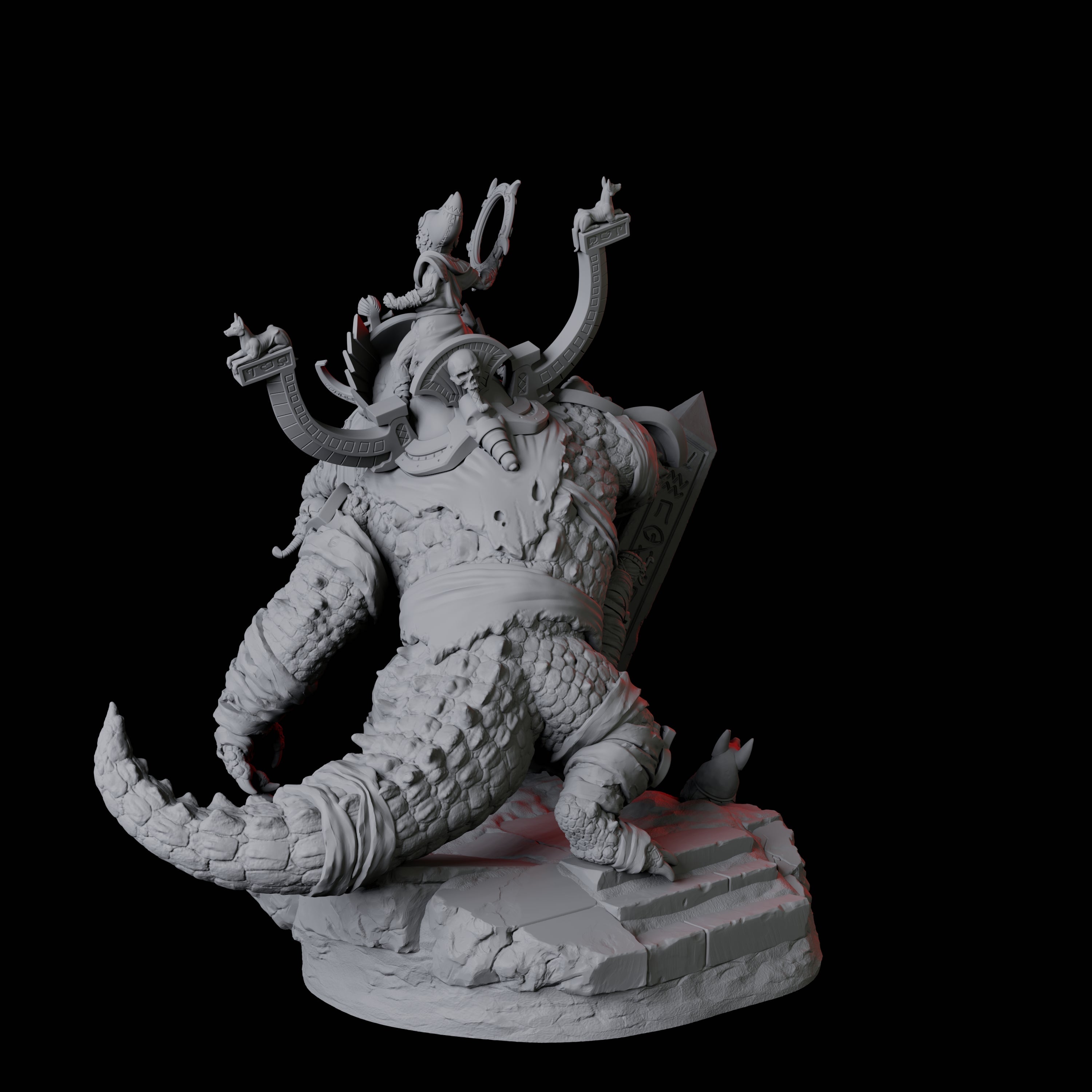 Cultist Riding Giant Crocodile D Miniature for Dungeons and Dragons, Pathfinder or other TTRPGs