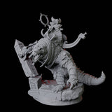 Cultist Riding Giant Crocodile D Miniature for Dungeons and Dragons, Pathfinder or other TTRPGs