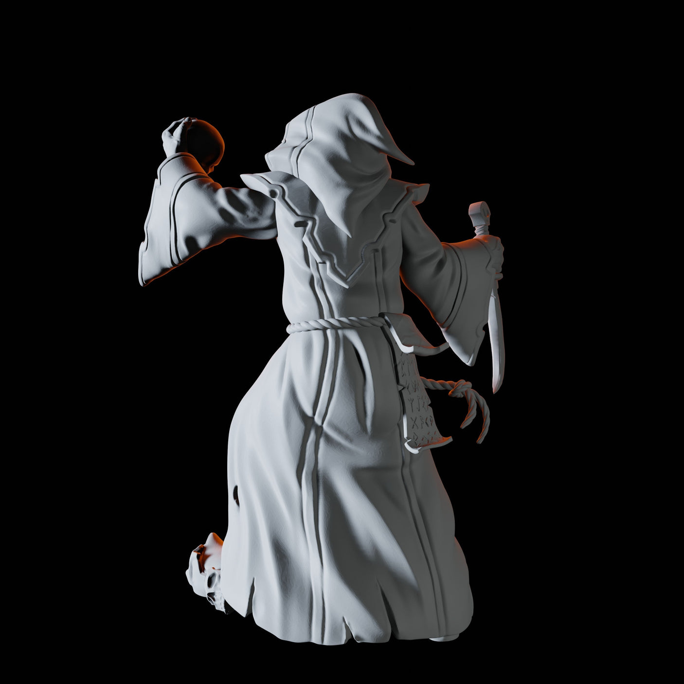 Cultist with Skull Miniature for Dungeons and Dragons, Pathfinder or other TTRPGs