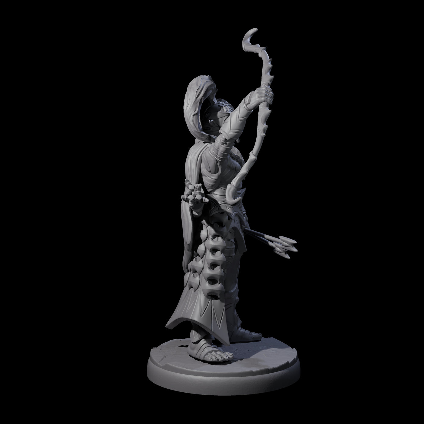 Cunning Dark Elf Archer Commander Miniature for Dungeons and Dragons, Pathfinder or other TTRPGs