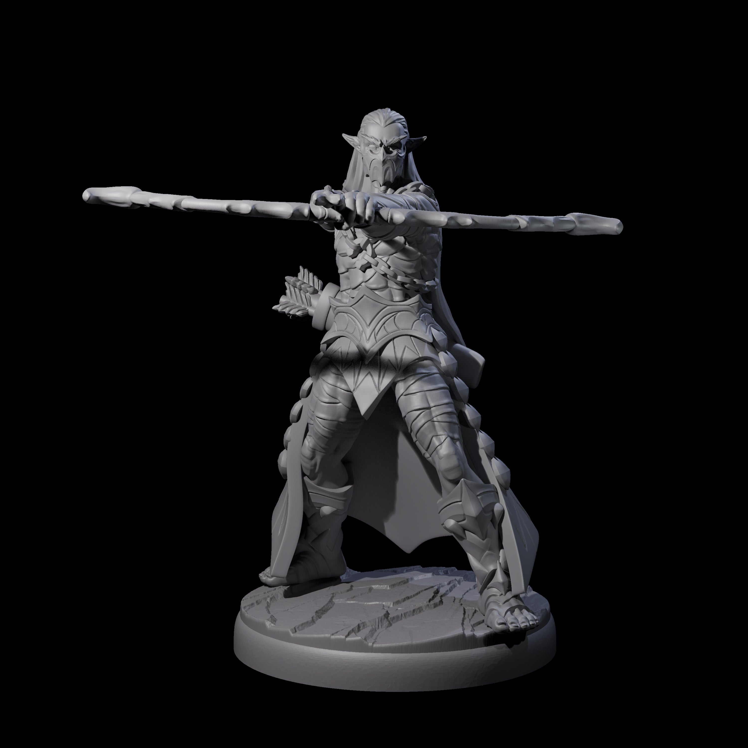 Cunning Dark Elf Archer Company Miniature for Dungeons and Dragons, Pathfinder or other TTRPGs