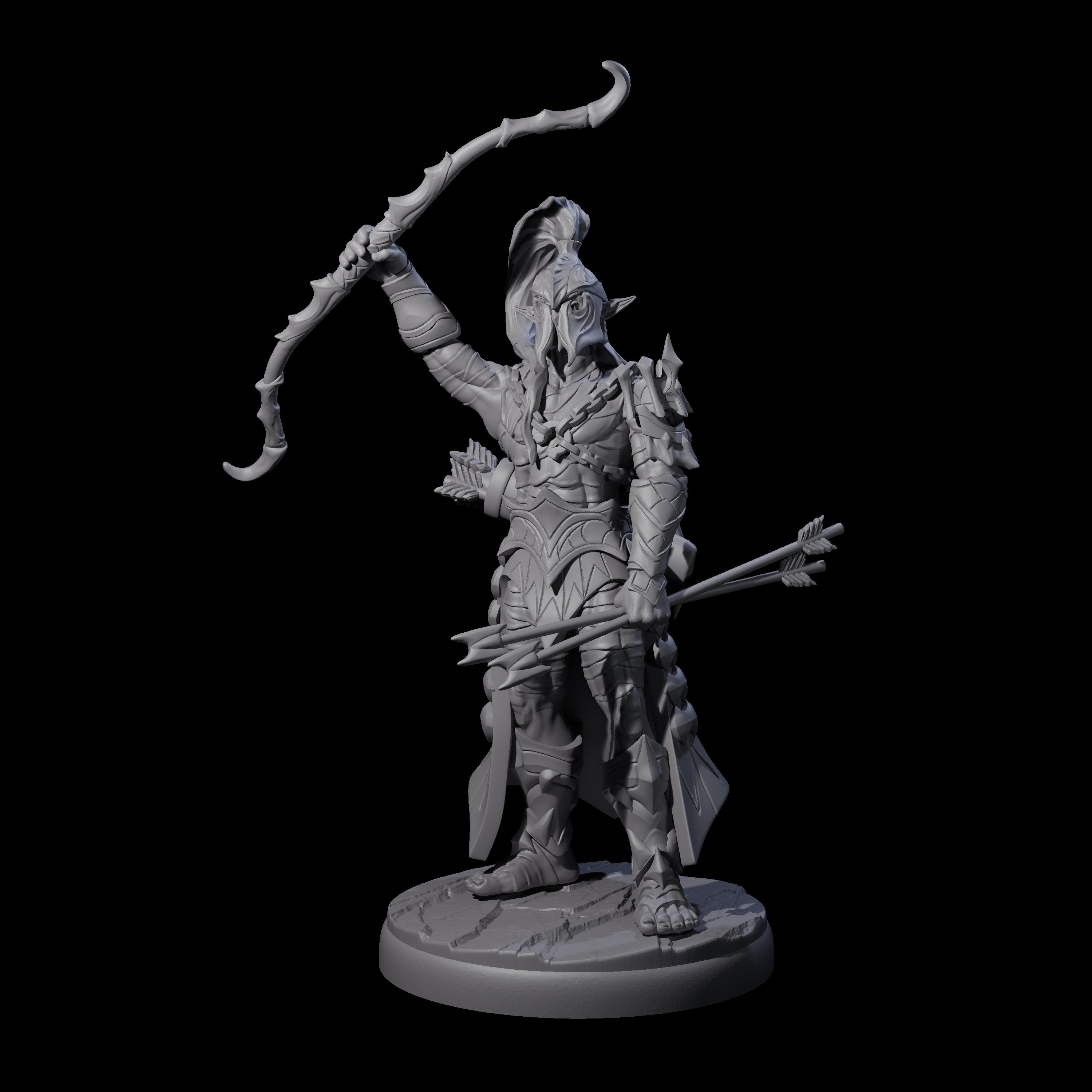 Cunning Dark Elf Archer Company Miniature for Dungeons and Dragons, Pathfinder or other TTRPGs