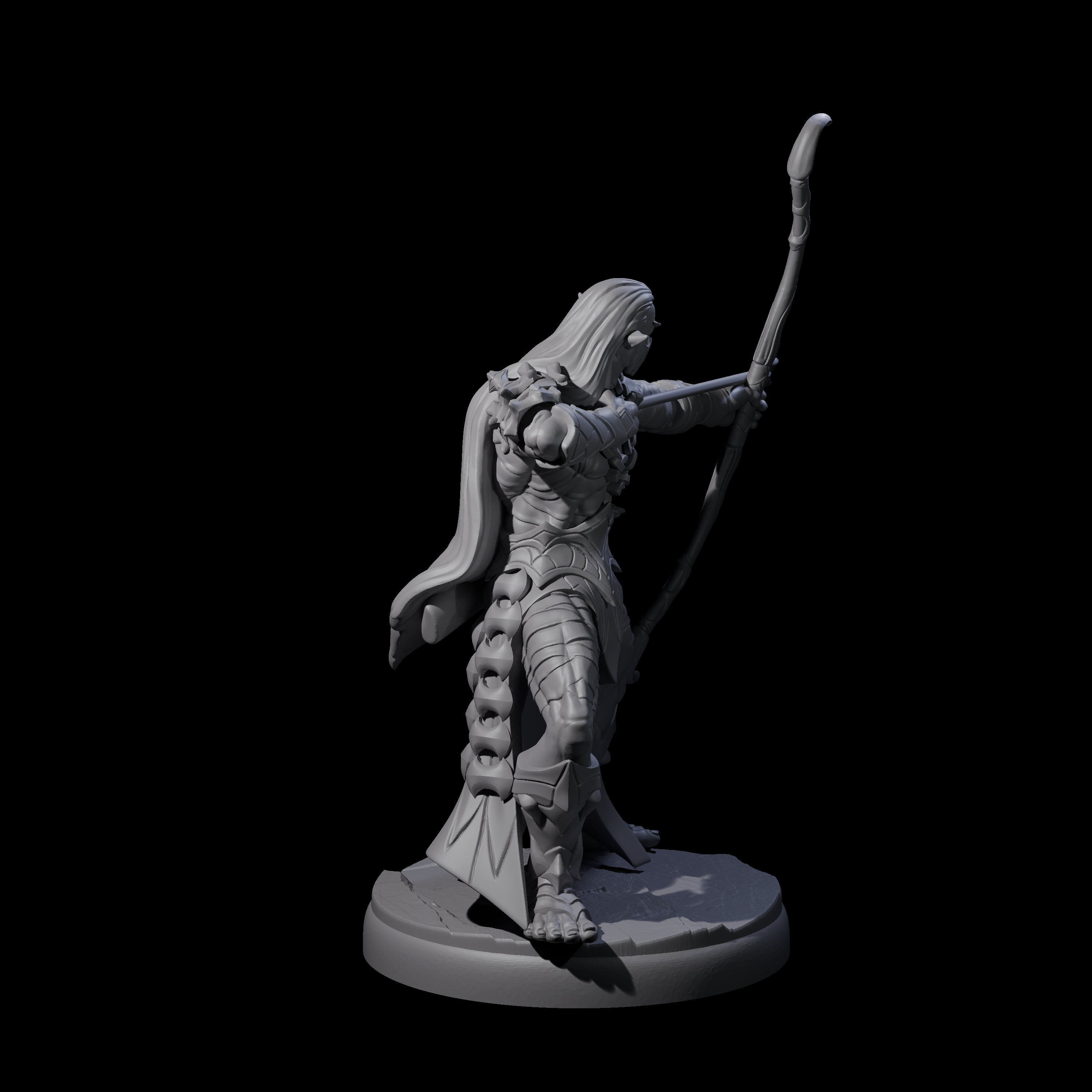 Cunning Dark Elf Archer E Miniature for Dungeons and Dragons, Pathfinder or other TTRPGs