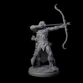 Cunning Dark Elf Archer F Miniature for Dungeons and Dragons, Pathfinder or other TTRPGs