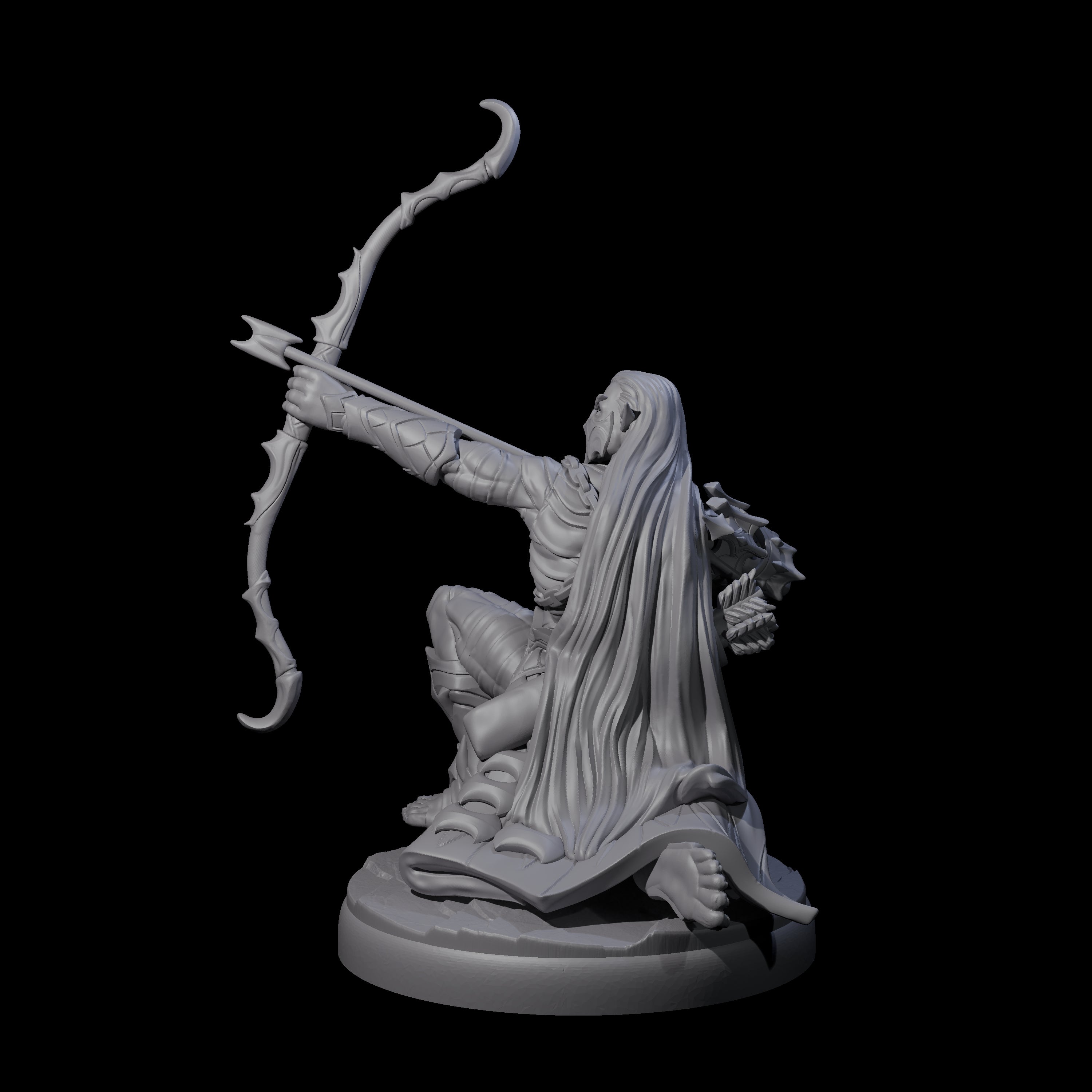 Cunning Dark Elf Archer I Miniature for Dungeons and Dragons, Pathfinder or other TTRPGs