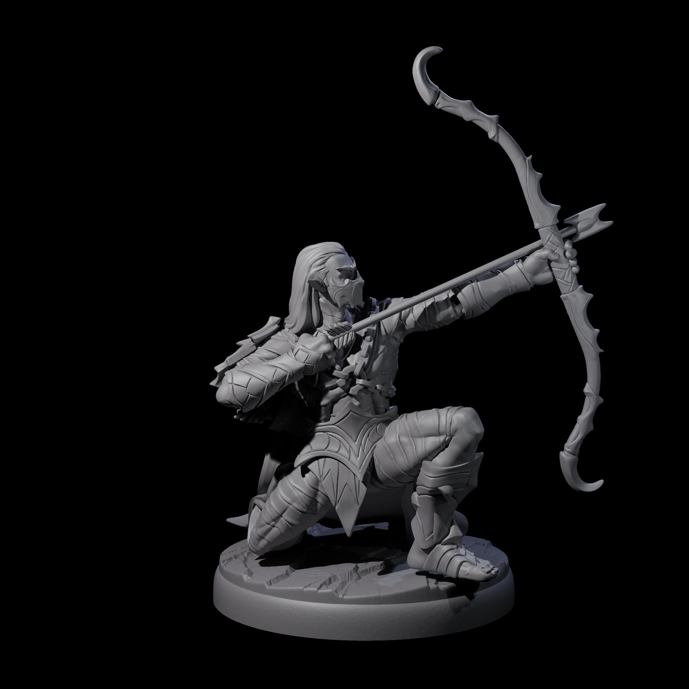 Cunning Dark Elf Archer I Miniature for Dungeons and Dragons, Pathfinder or other TTRPGs