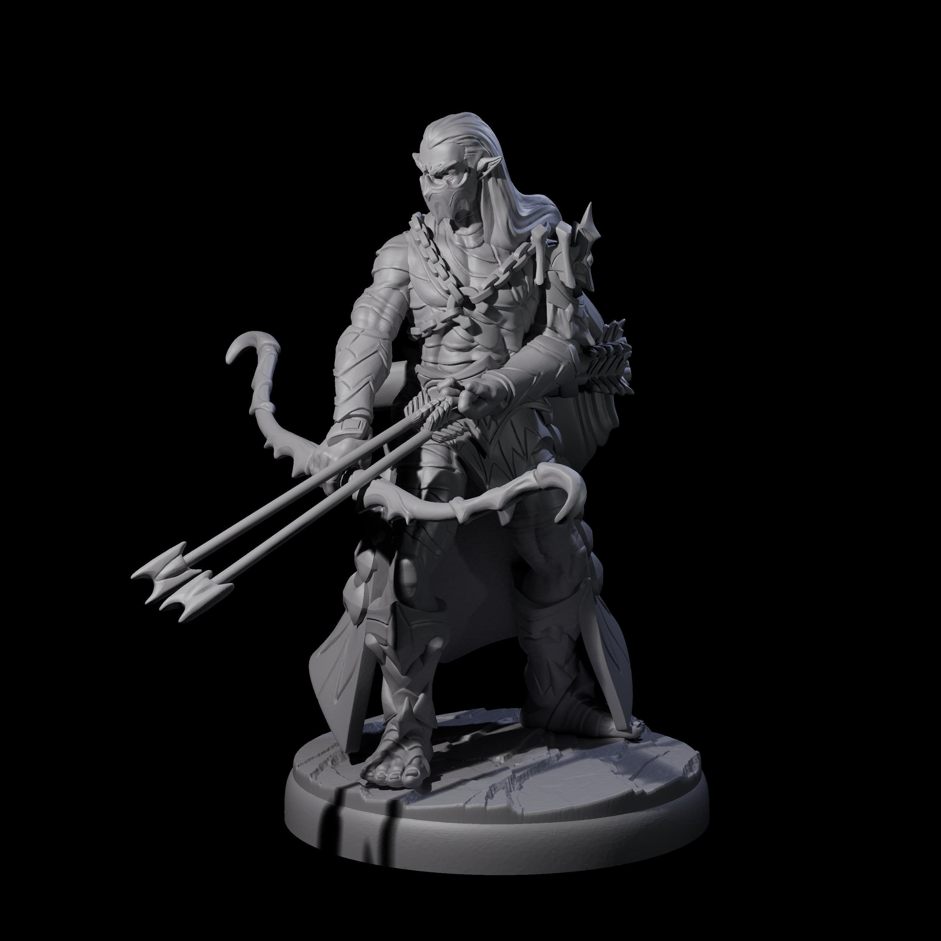 Cunning Dark Elf Archer J Miniature for Dungeons and Dragons, Pathfinder or other TTRPGs