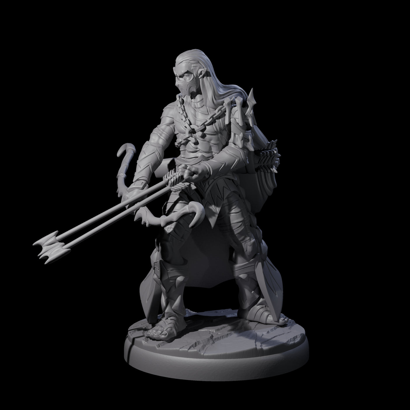 Cunning Dark Elf Archer J Miniature for Dungeons and Dragons, Pathfinder or other TTRPGs