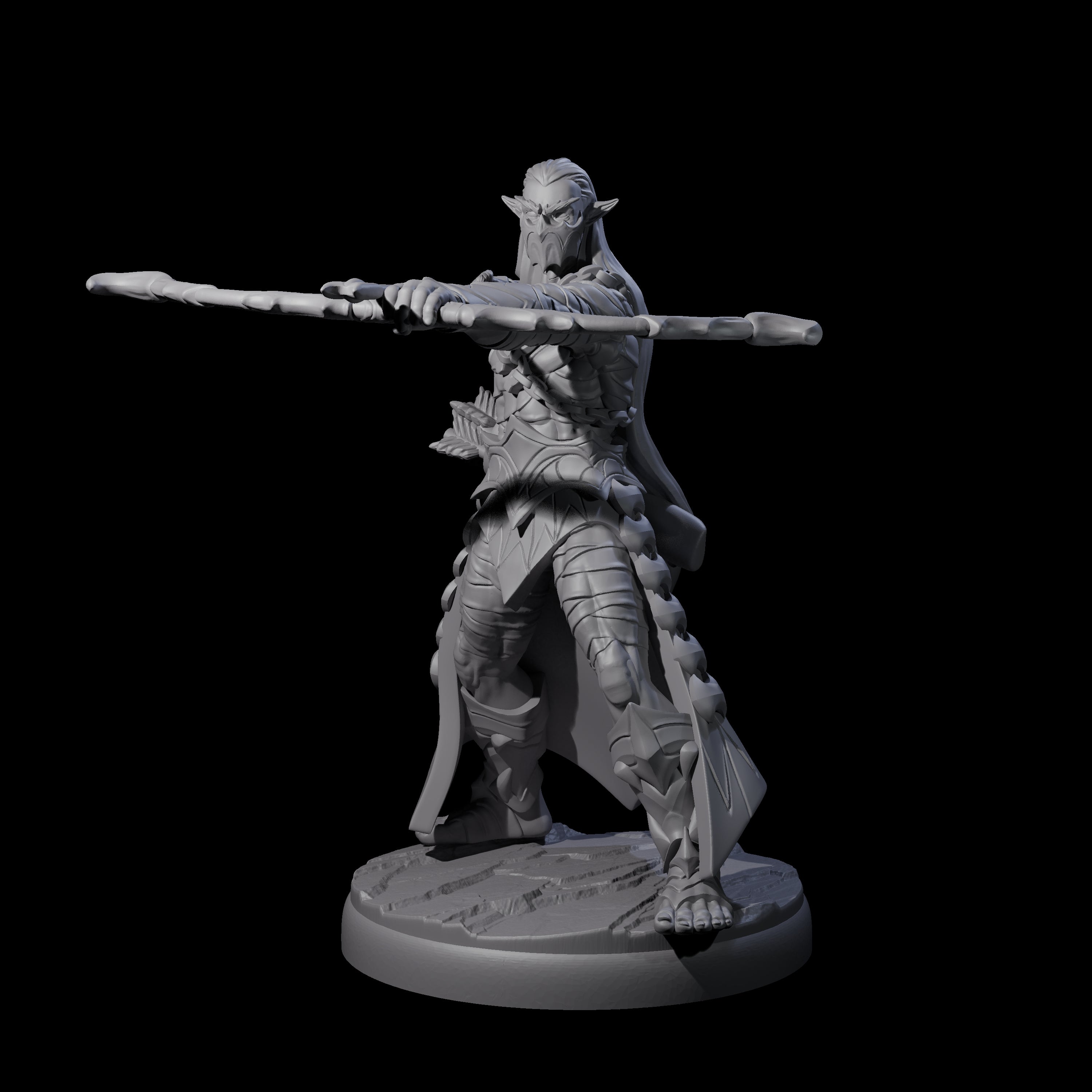 Cunning Dark Elf Archer K Miniature for Dungeons and Dragons, Pathfinder or other TTRPGs