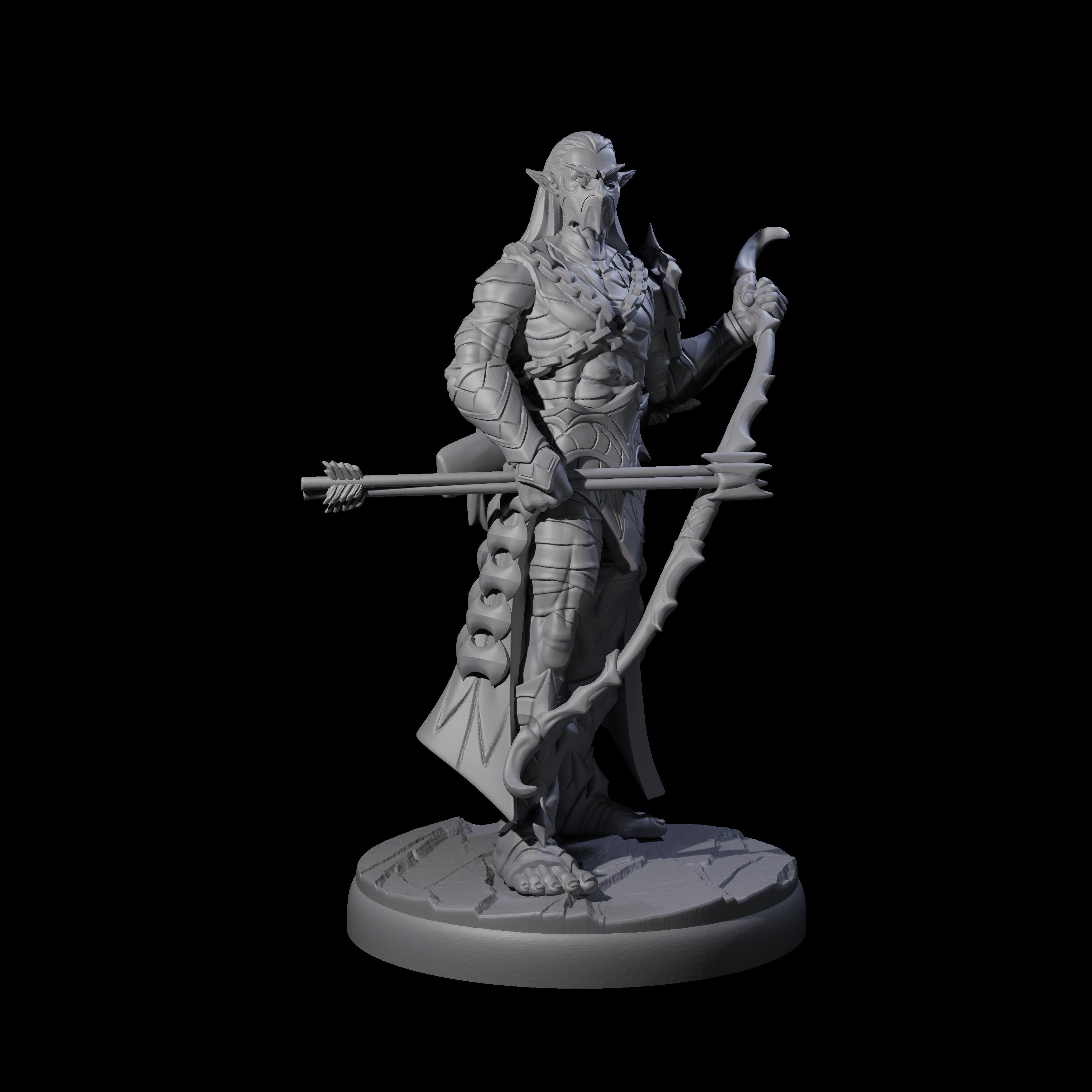 Cunning Dark Elf Archer L Miniature for Dungeons and Dragons, Pathfinder or other TTRPGs