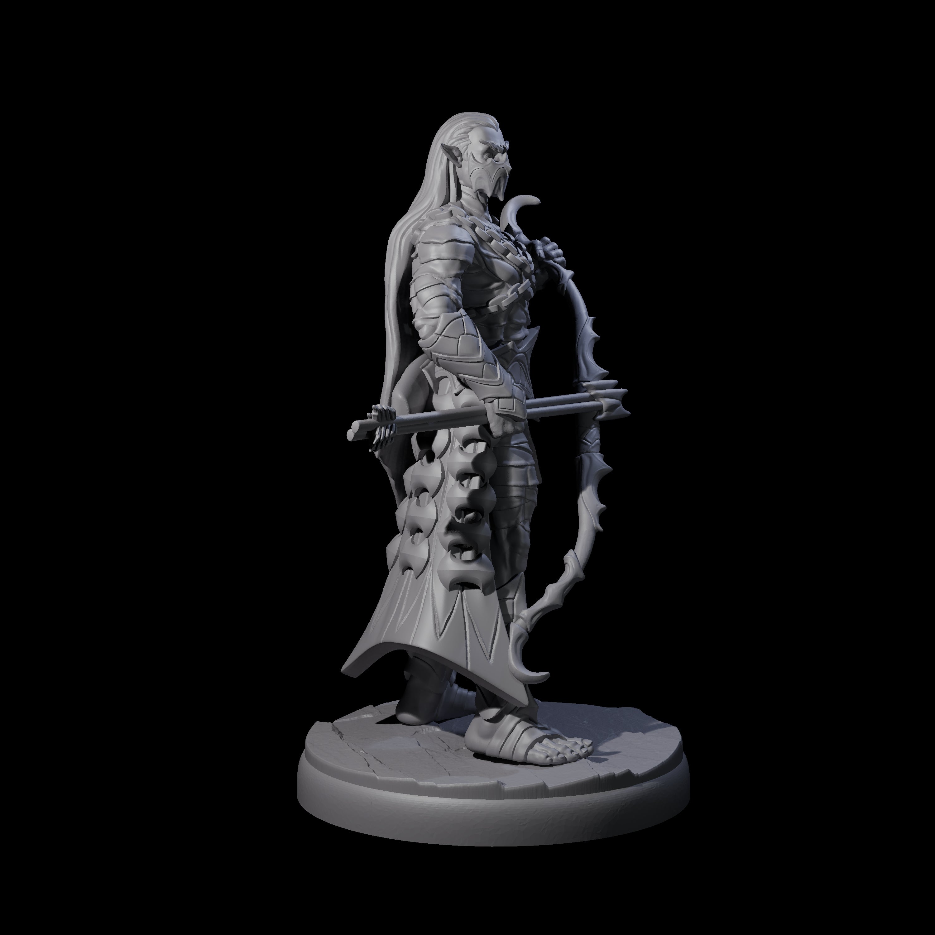 Cunning Dark Elf Archer L Miniature for Dungeons and Dragons, Pathfinder or other TTRPGs