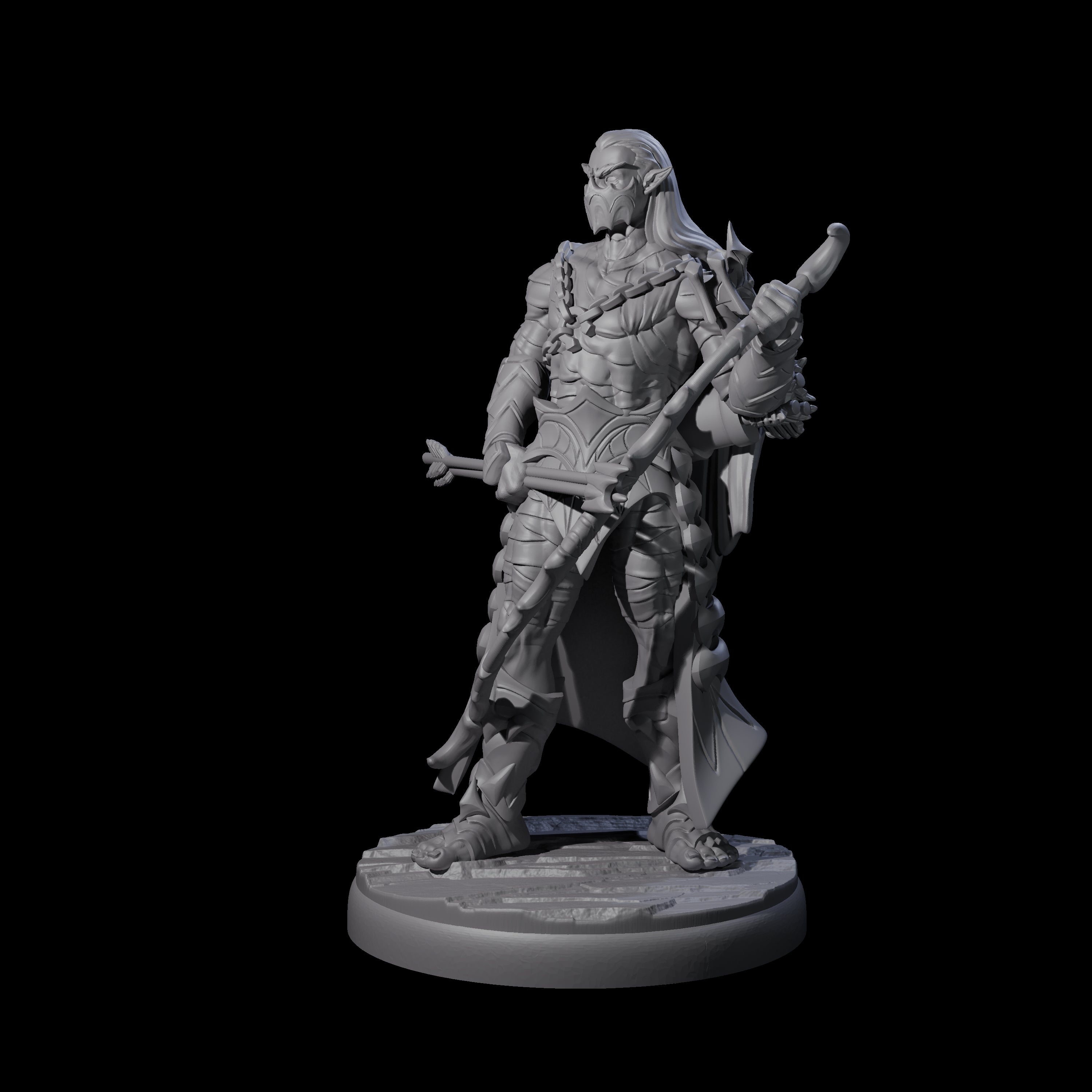 Cunning Dark Elf Archer L Miniature for Dungeons and Dragons, Pathfinder or other TTRPGs