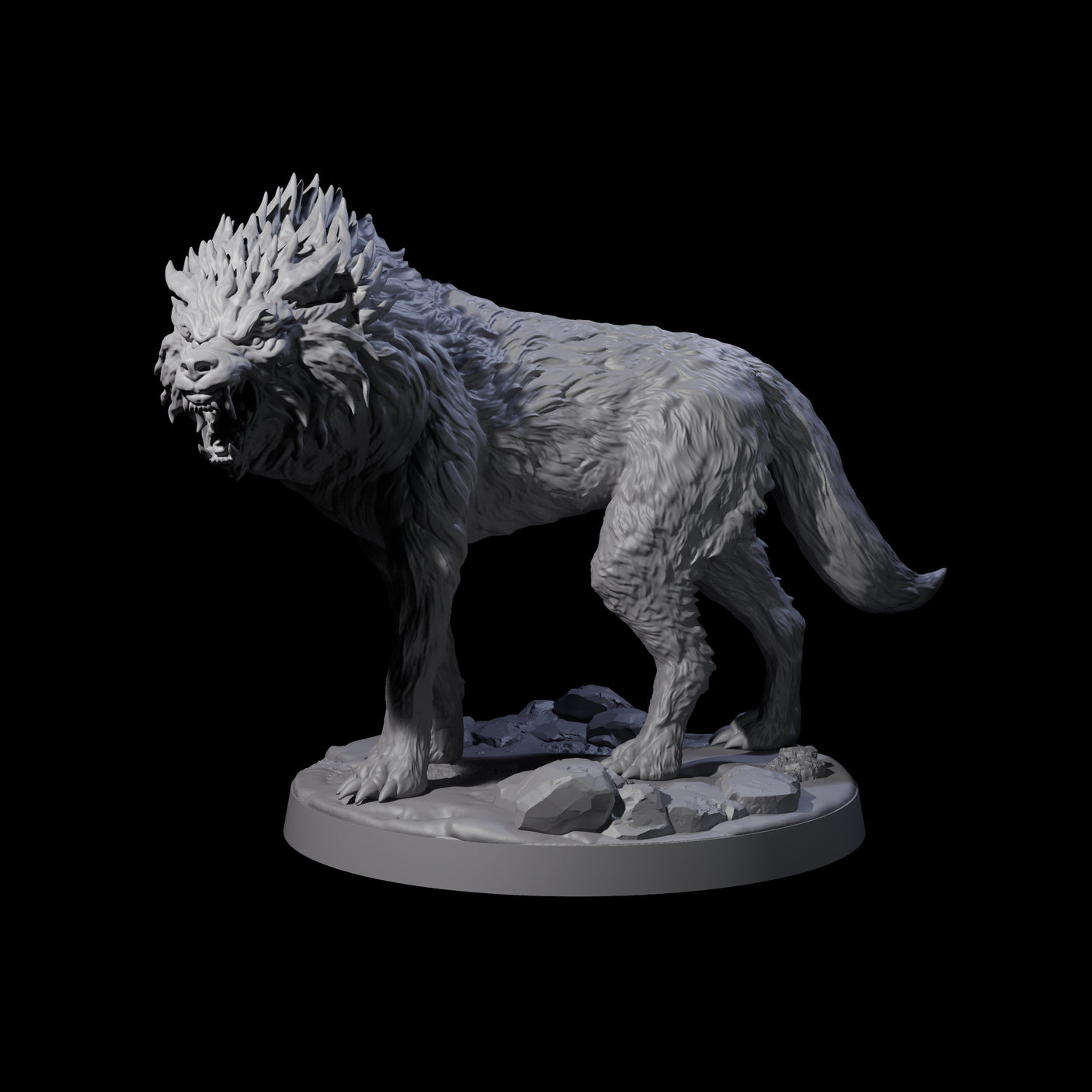 Cunning Dire Wolf Miniature for Dungeons and Dragons, Pathfinder or other TTRPGs