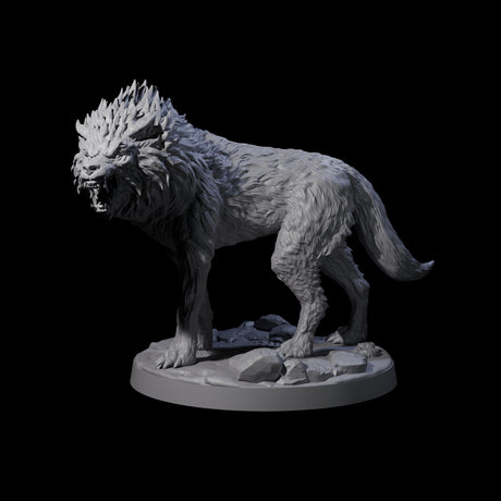 Cunning Dire Wolf Miniature for Dungeons and Dragons, Pathfinder or other TTRPGs