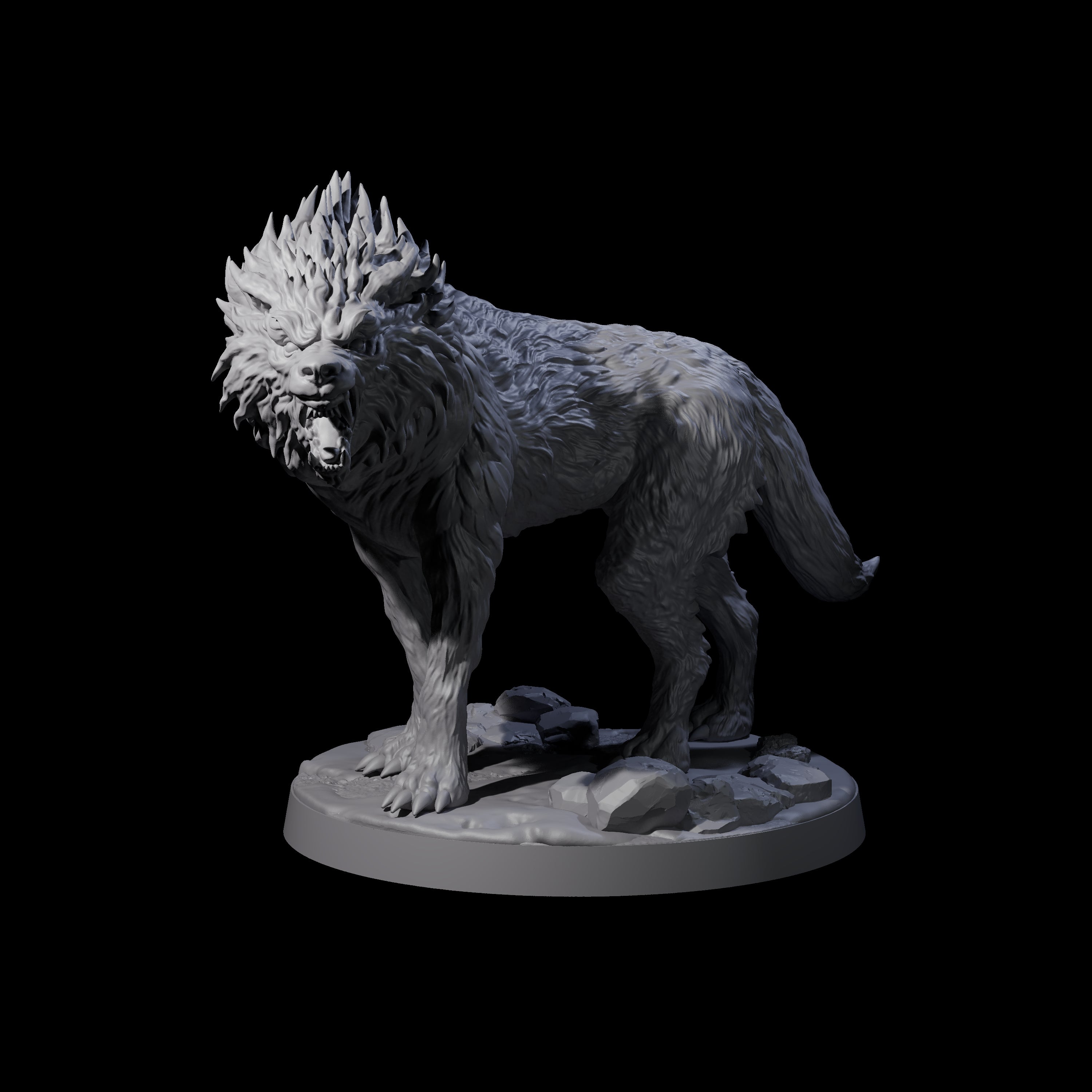 Cunning Dire Wolf Miniature for Dungeons and Dragons, Pathfinder or other TTRPGs