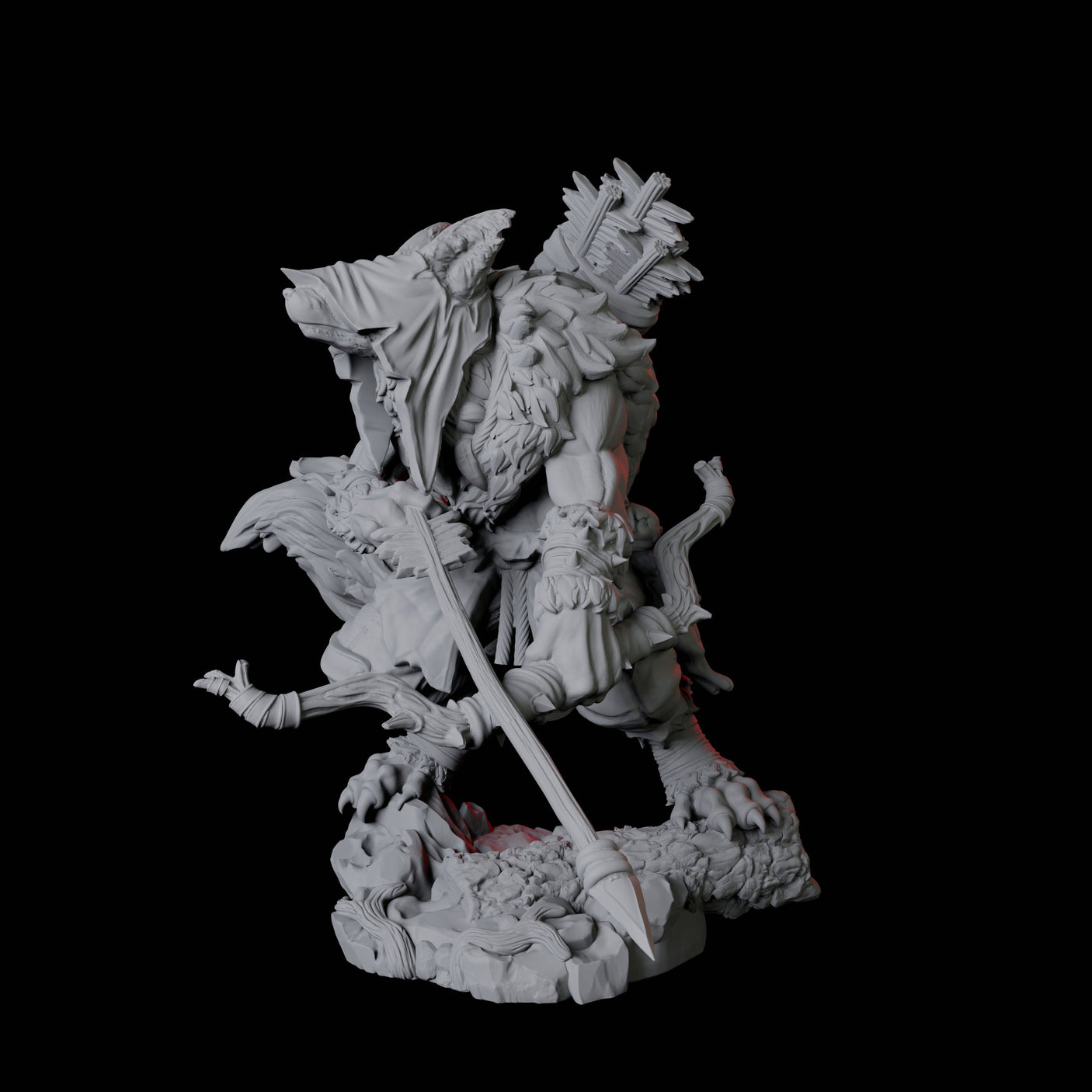 Cunning Kitsune Fighter A Miniature for Dungeons and Dragons, Pathfinder or other TTRPGs
