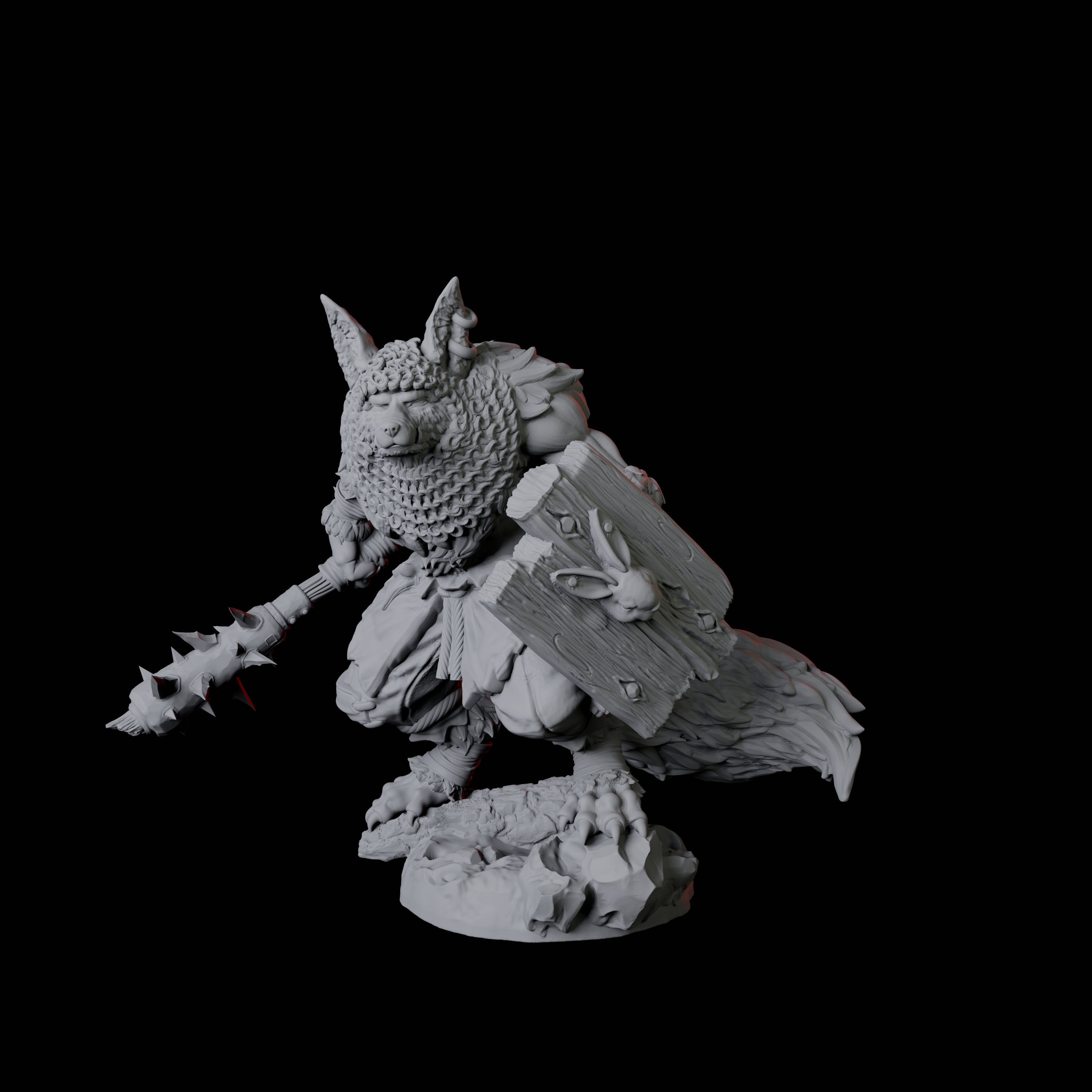 Cunning Kitsune Fighter B Miniature for Dungeons and Dragons, Pathfinder or other TTRPGs