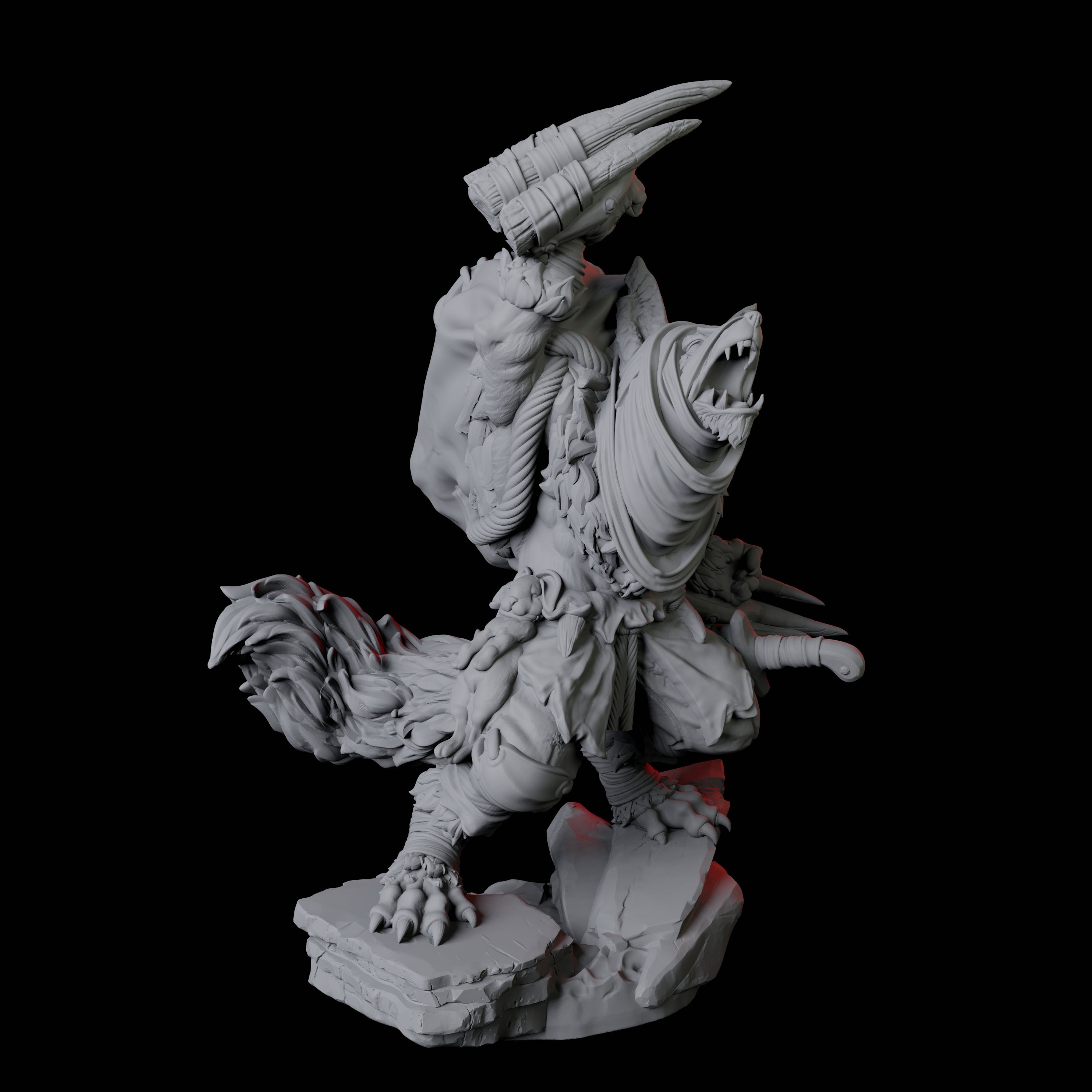 Cunning Kitsune Fighter C Miniature for Dungeons and Dragons, Pathfinder or other TTRPGs