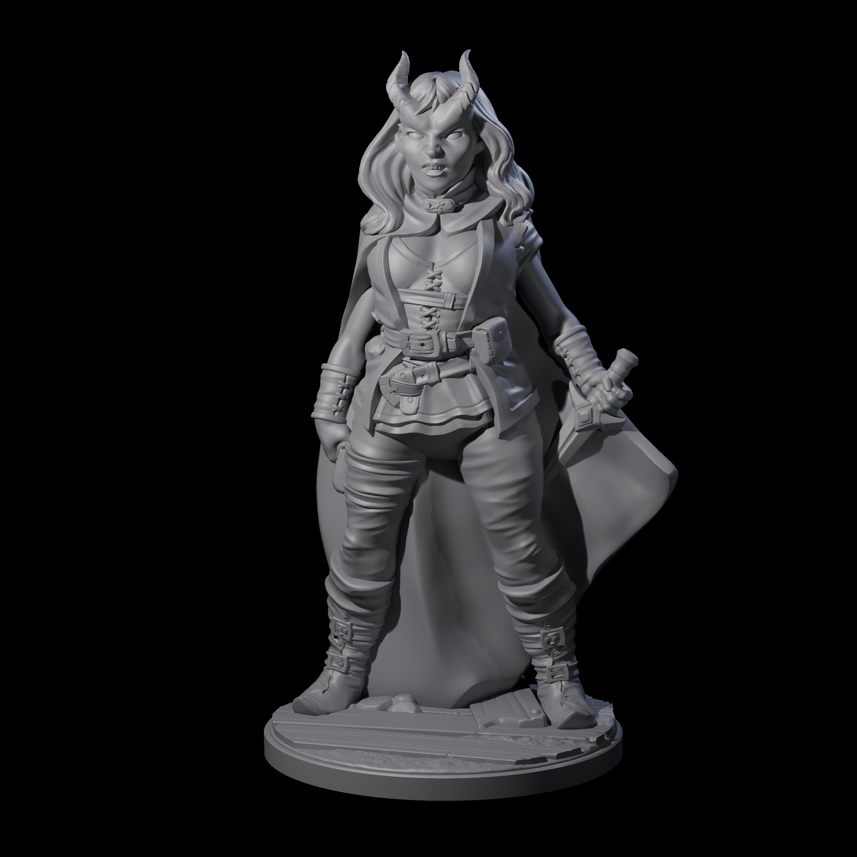 Cunning Tiefling Rogue Miniature for Dungeons and Dragons, Pathfinder or other TTRPGs